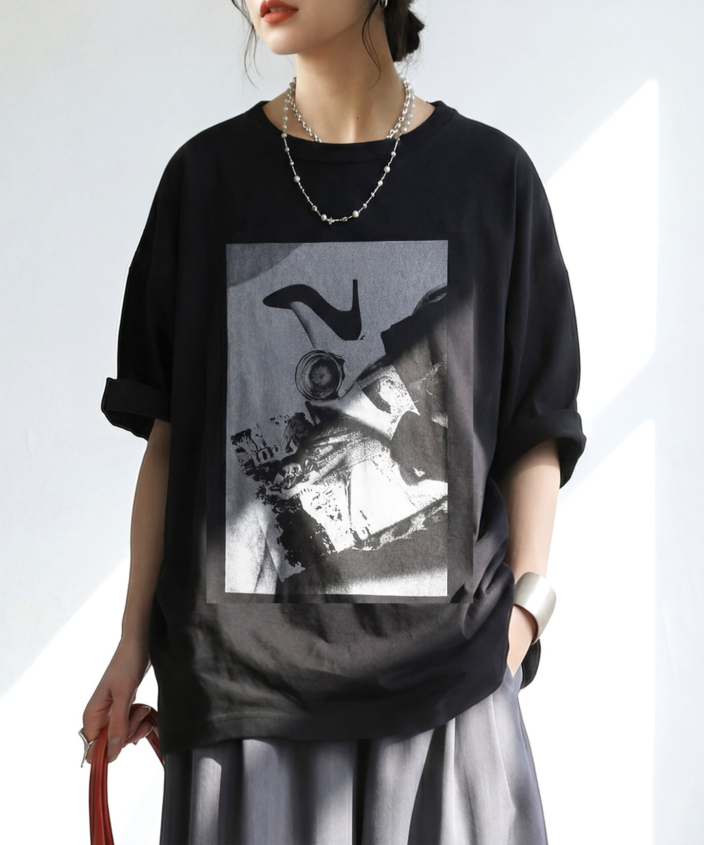 100% Cotton Crew Neck Photo T-Shirt Ladies