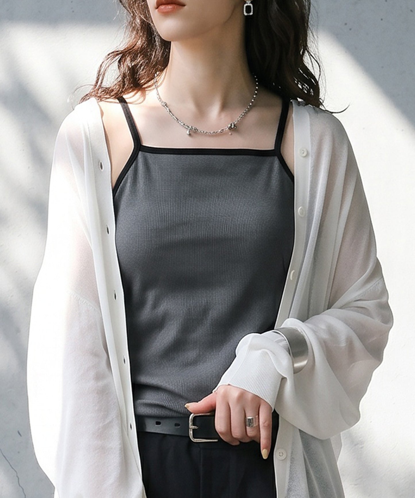 Camisole With Built-In Cups, Color-Blocked Design Ladies