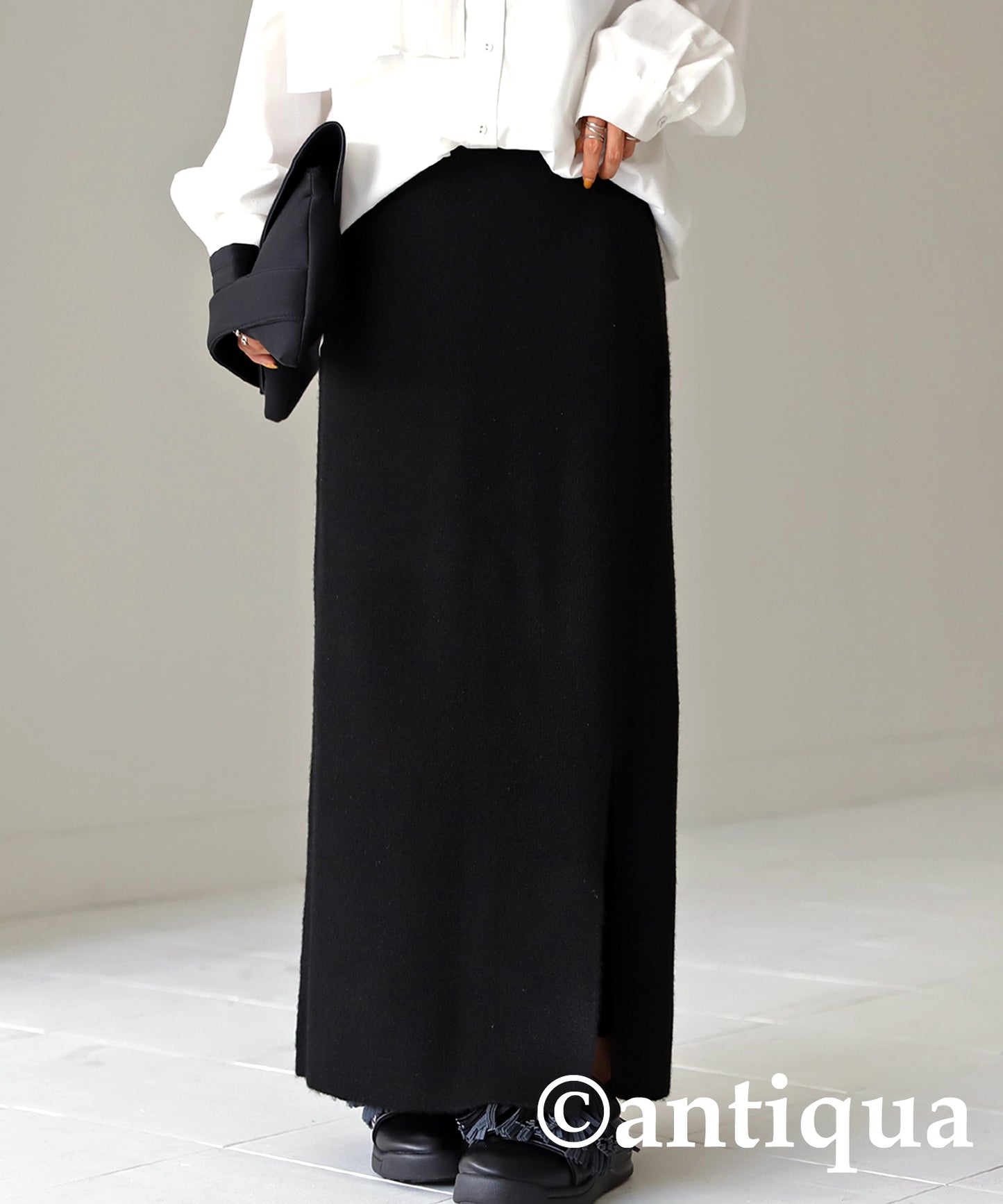 Ladies Knitted rib kinitted long tight skirt