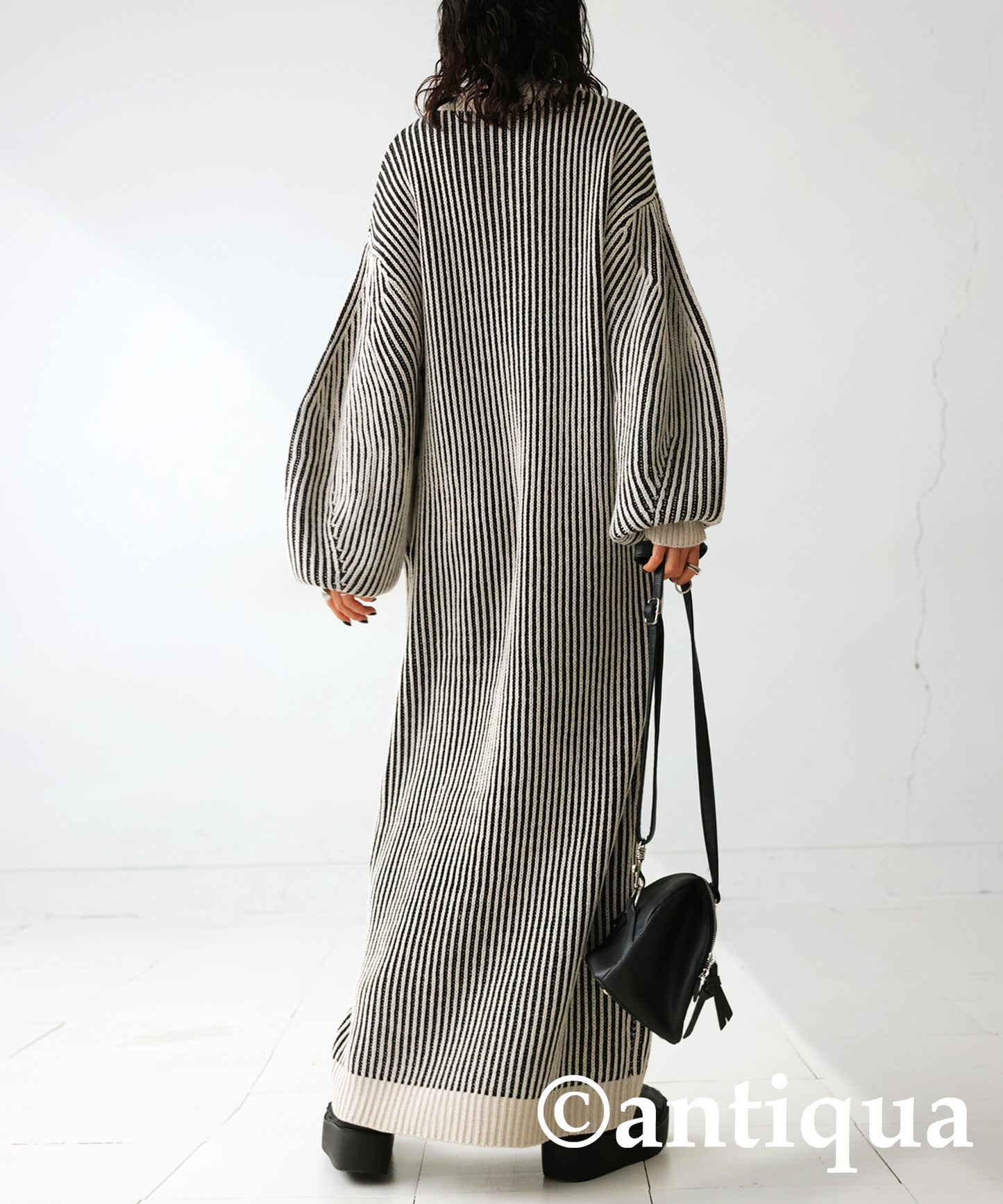 High Neck Color Knit Dress Ladies