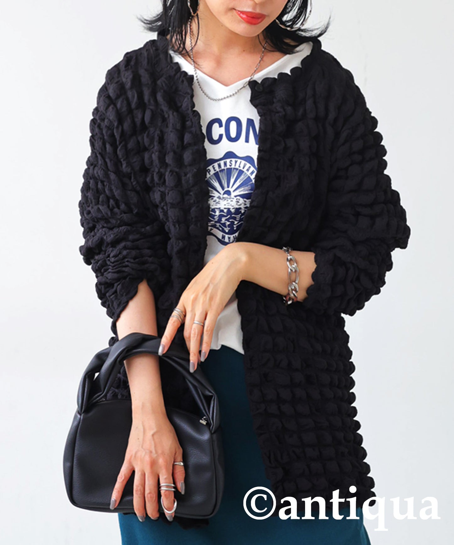 Jacquard Puffy Cardians, Ladies Cardigan Tops