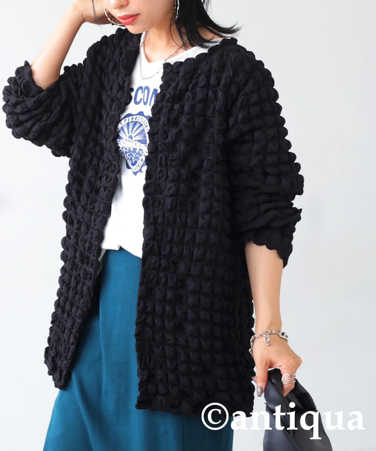 Jacquard Puffy Cardians, Ladies Cardigan Tops