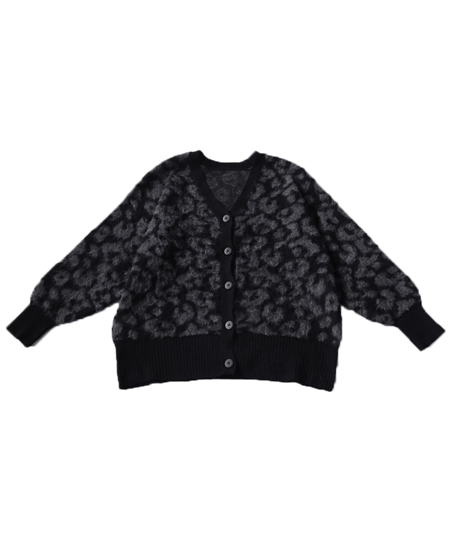 Leopard pattern knit cardigan Ladies