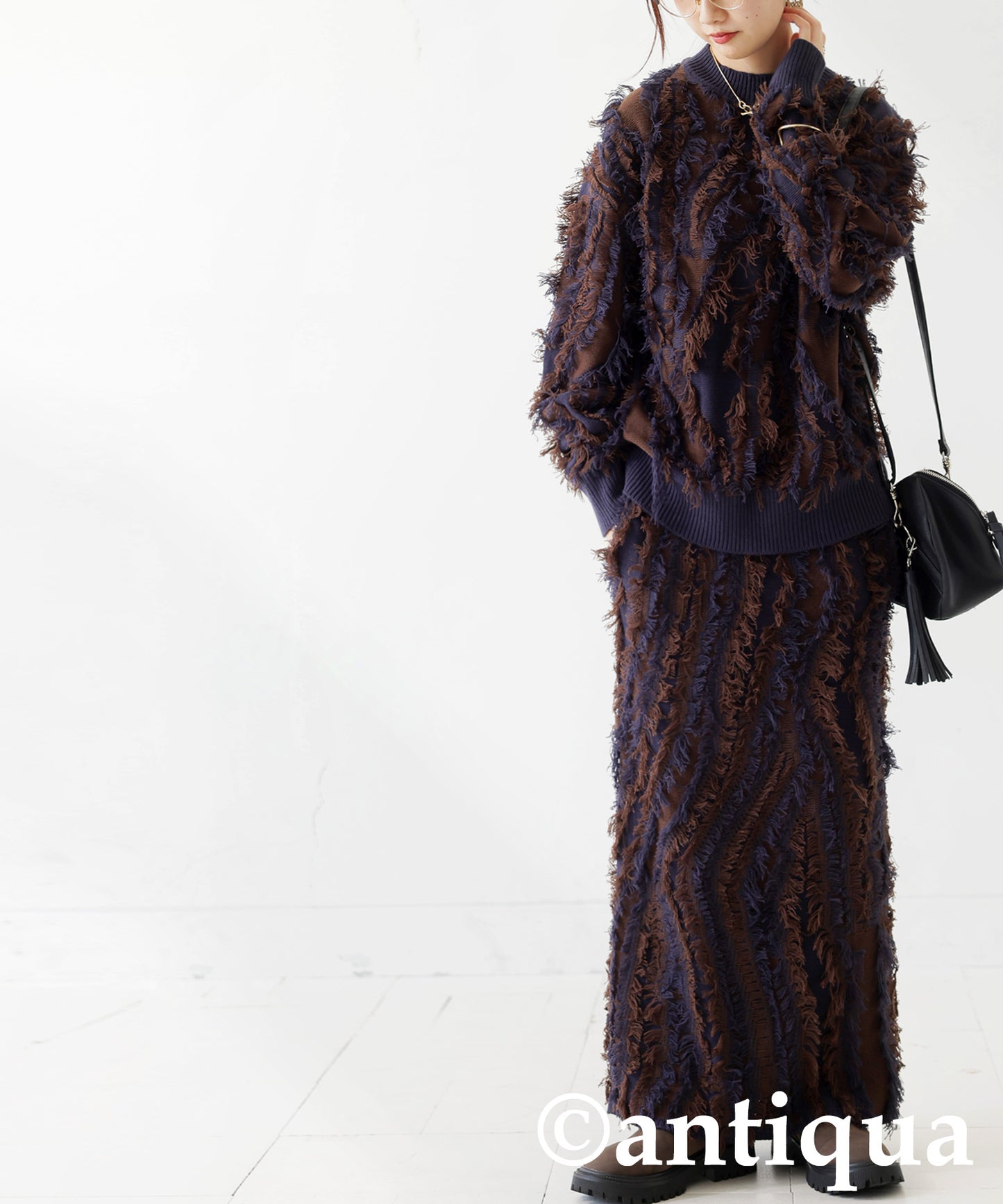 Fringe knit tops Ladies