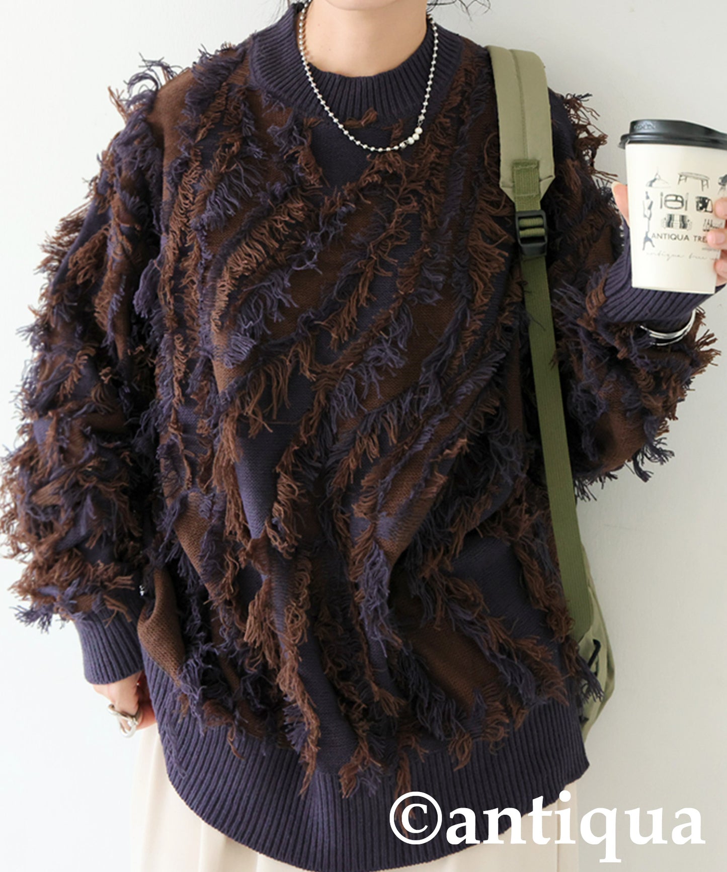 Fringe knit tops Ladies