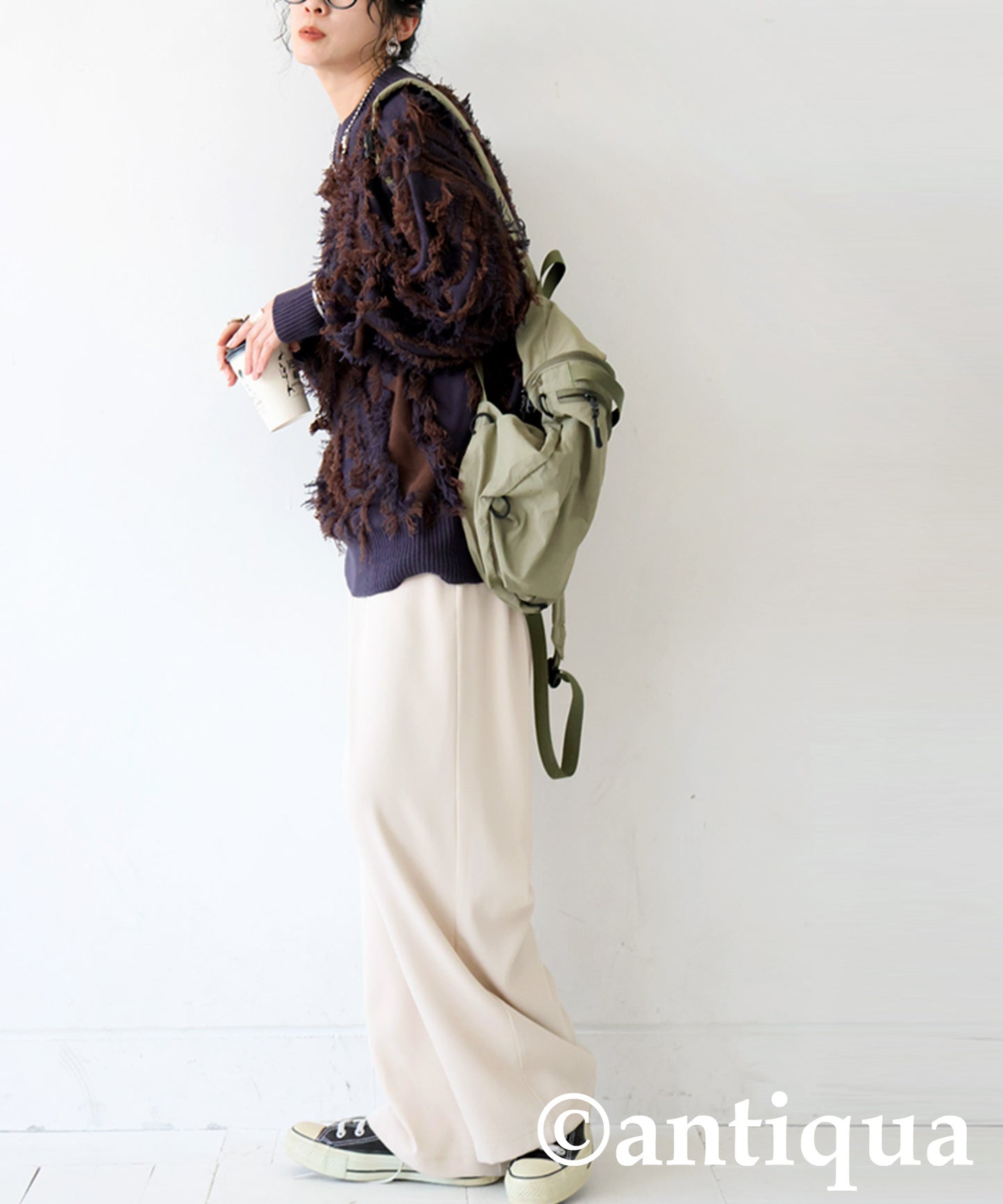 Fringe knit tops Ladies