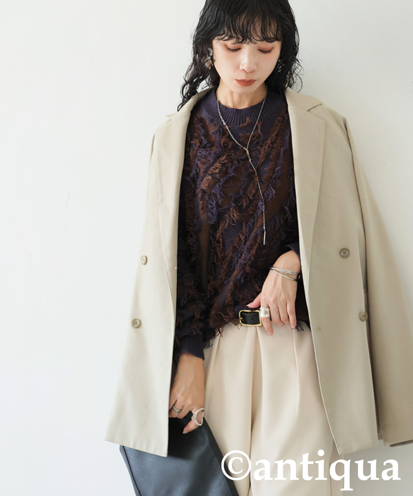 Fringe knit tops Ladies