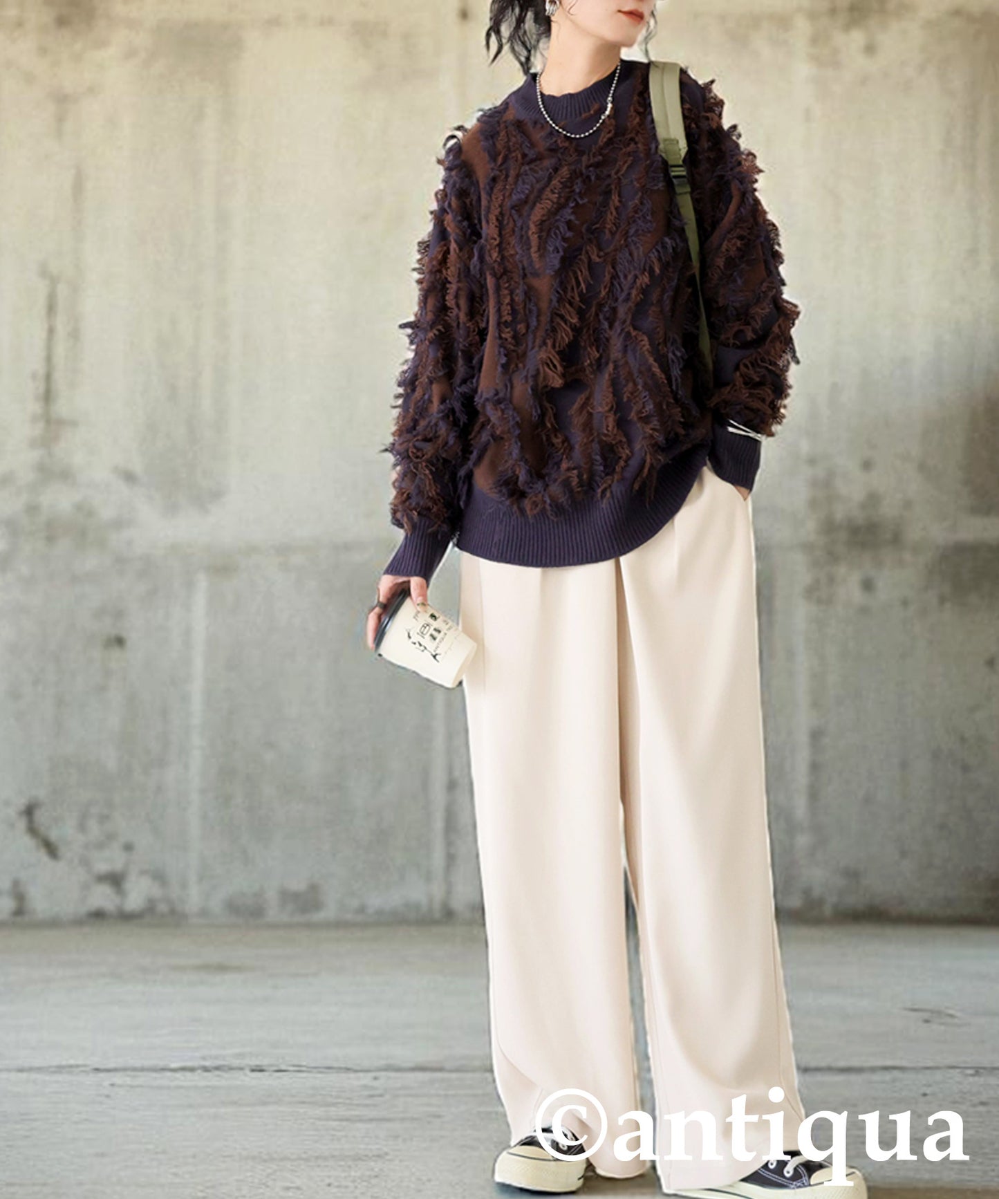 Fringe knit tops Ladies