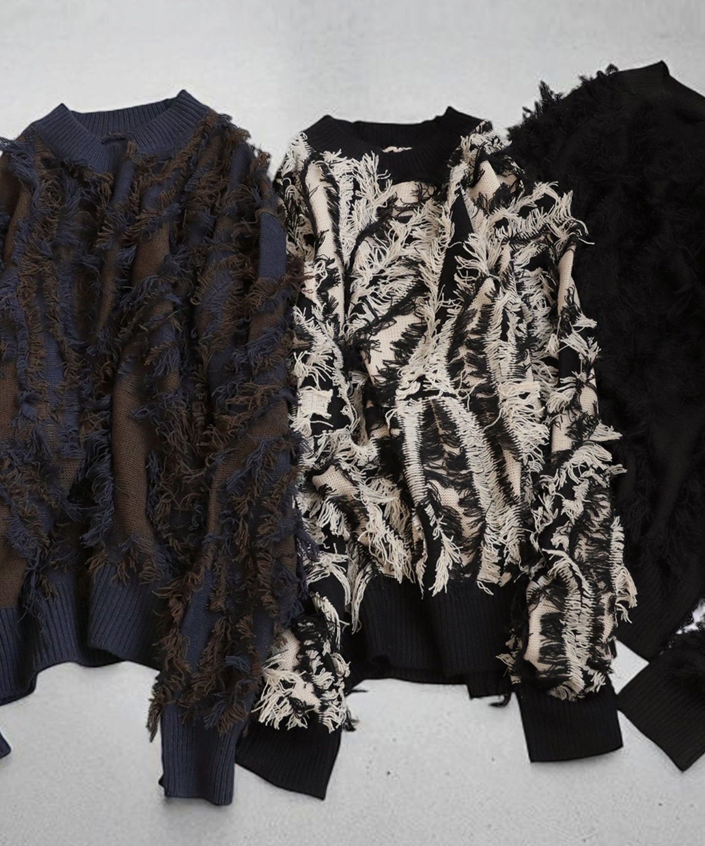 Fringe knit tops Ladies