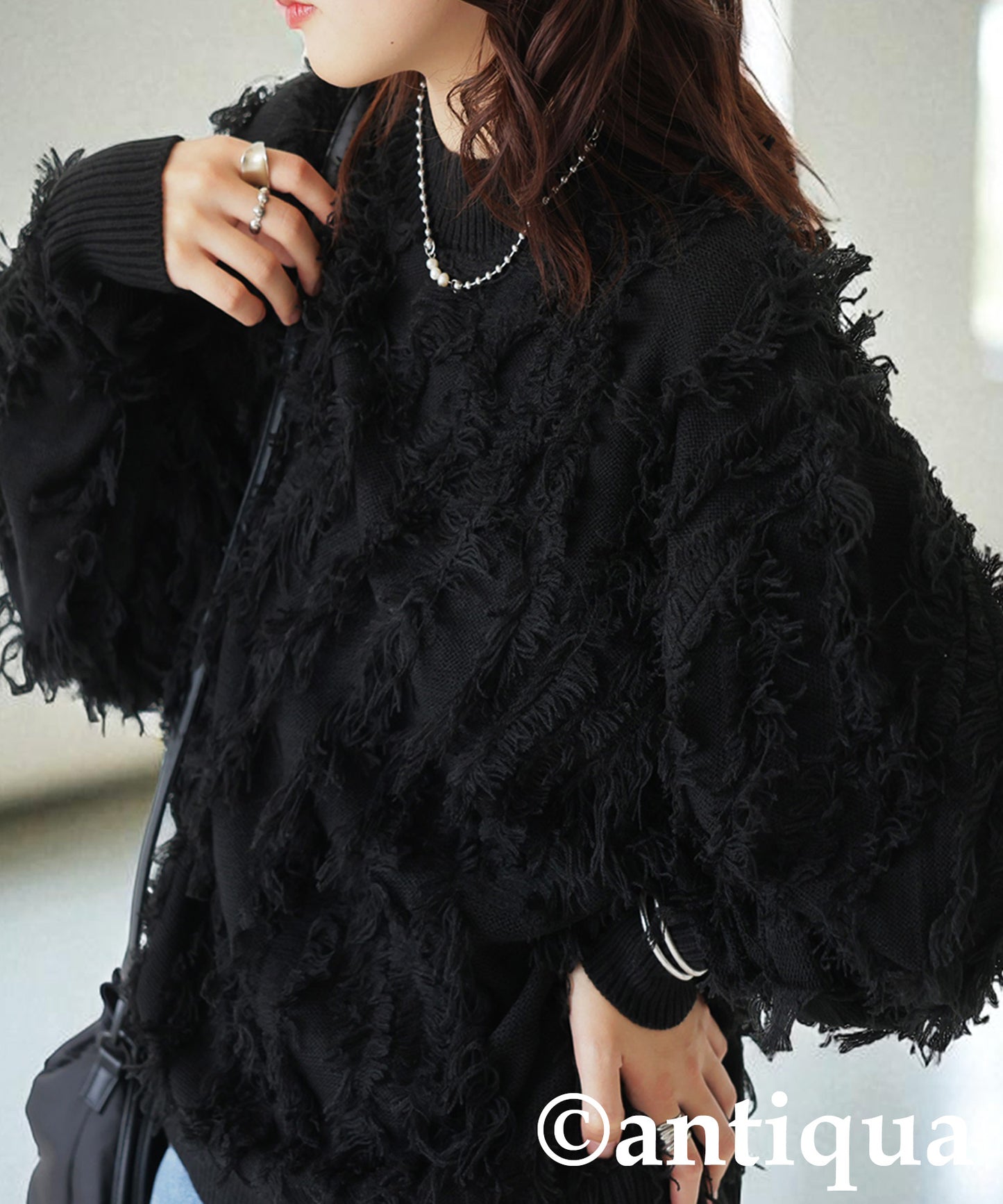 Fringe knit tops Ladies
