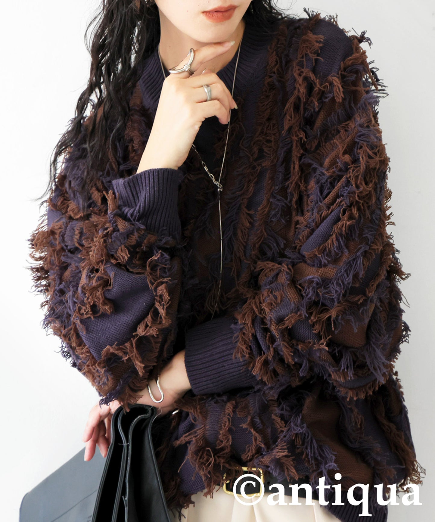 Fringe knit tops Ladies