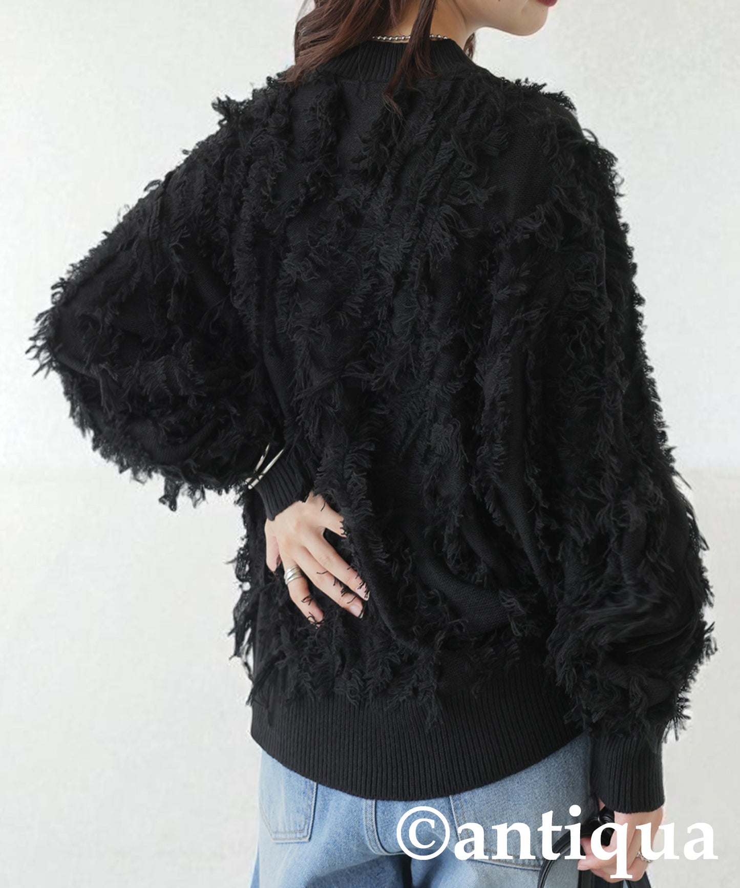 Fringe knit tops Ladies