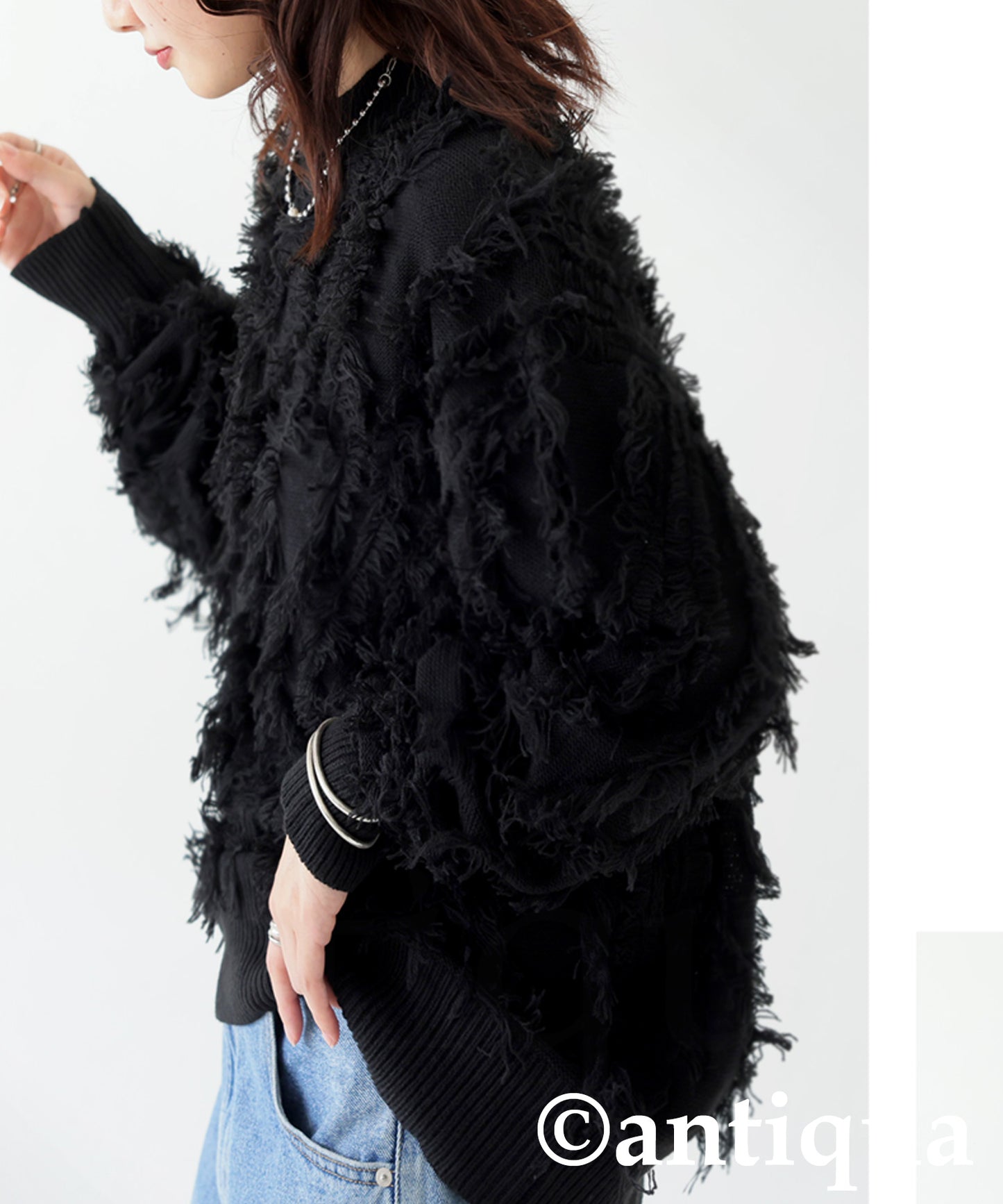 Fringe knit tops Ladies