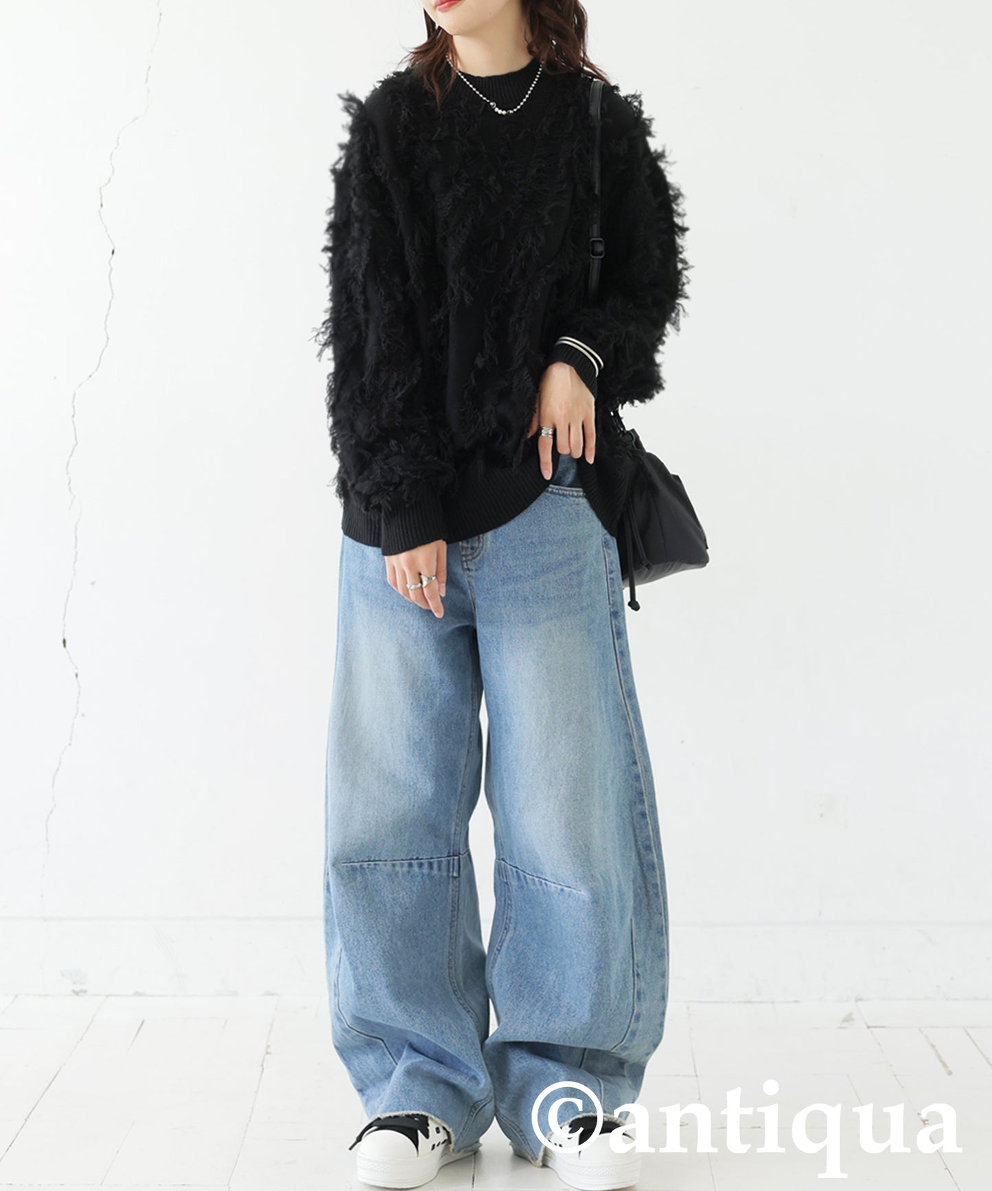 Fringe knit tops Ladies