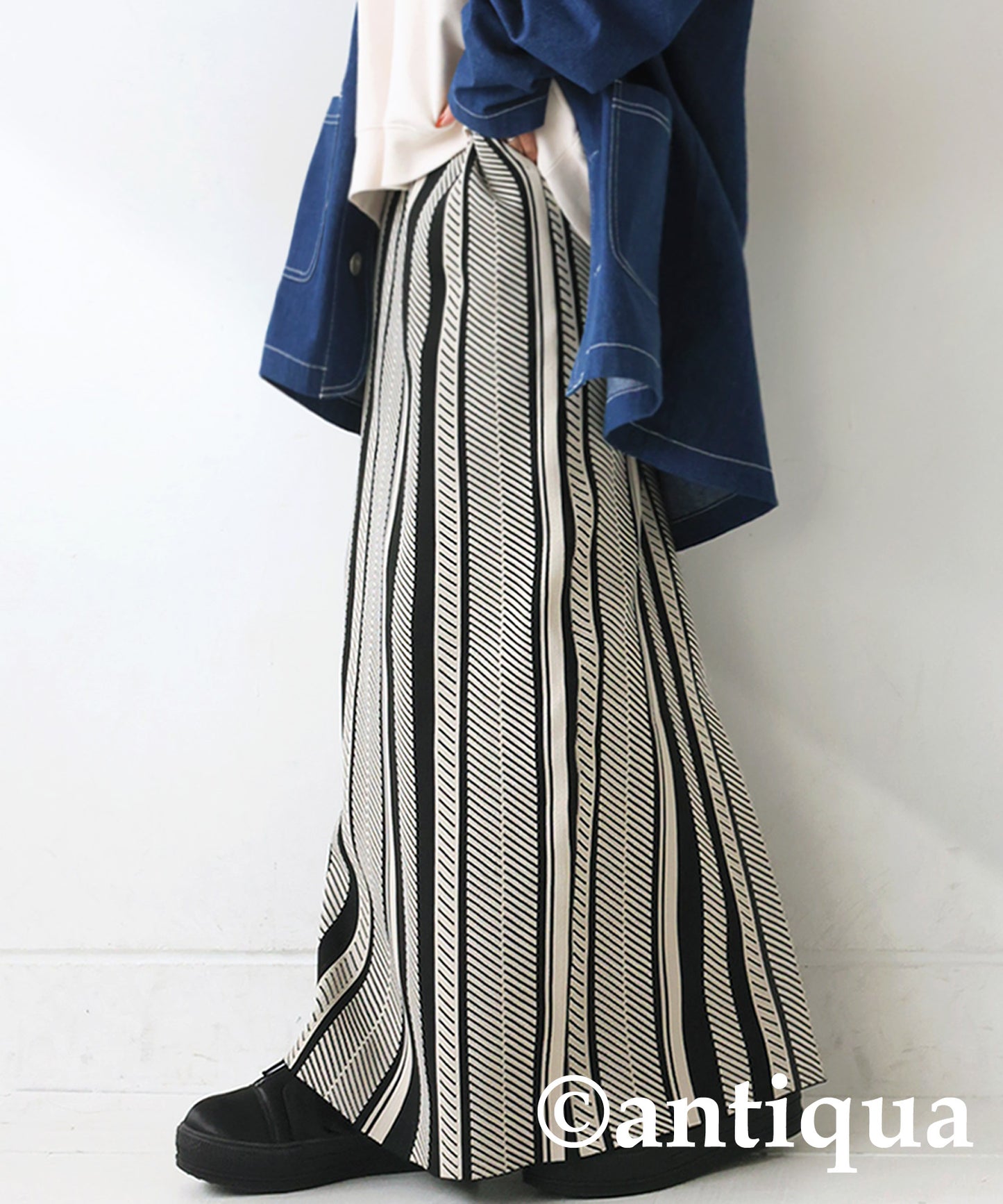 Stripe Knit Skirt Ladies