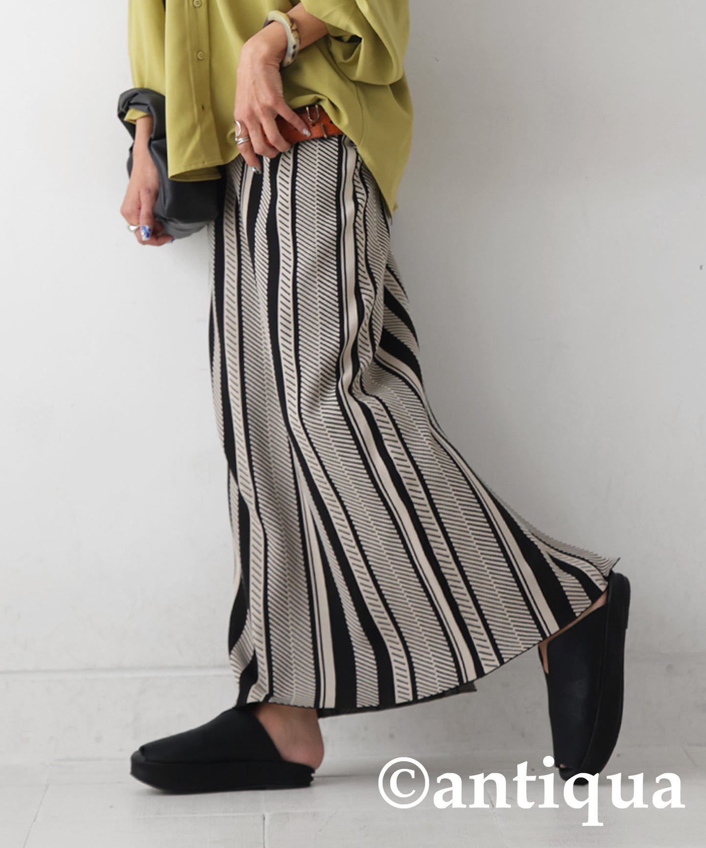 Stripe Knit Skirt Ladies