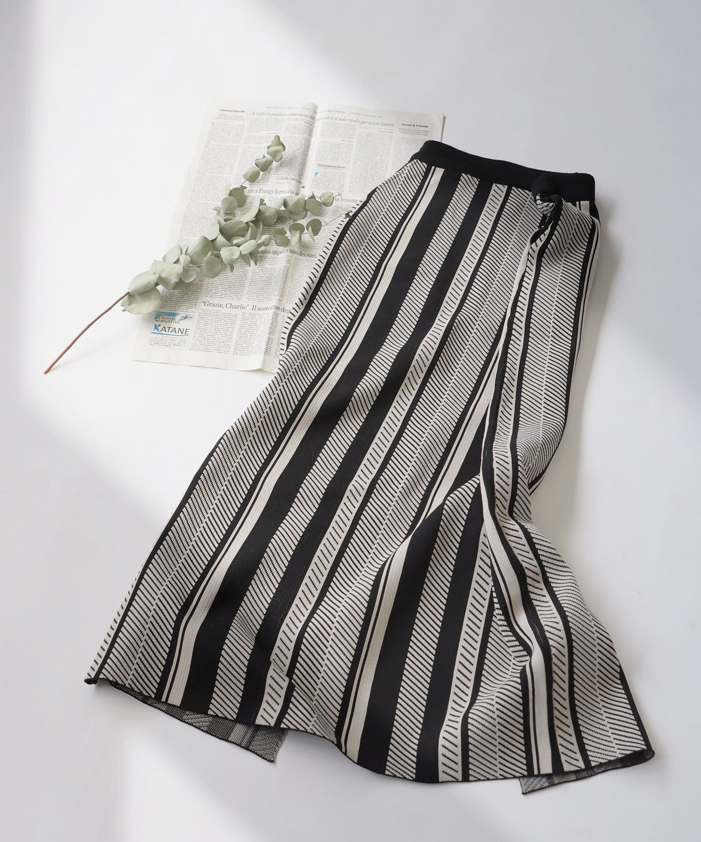 Stripe Knit Skirt Ladies