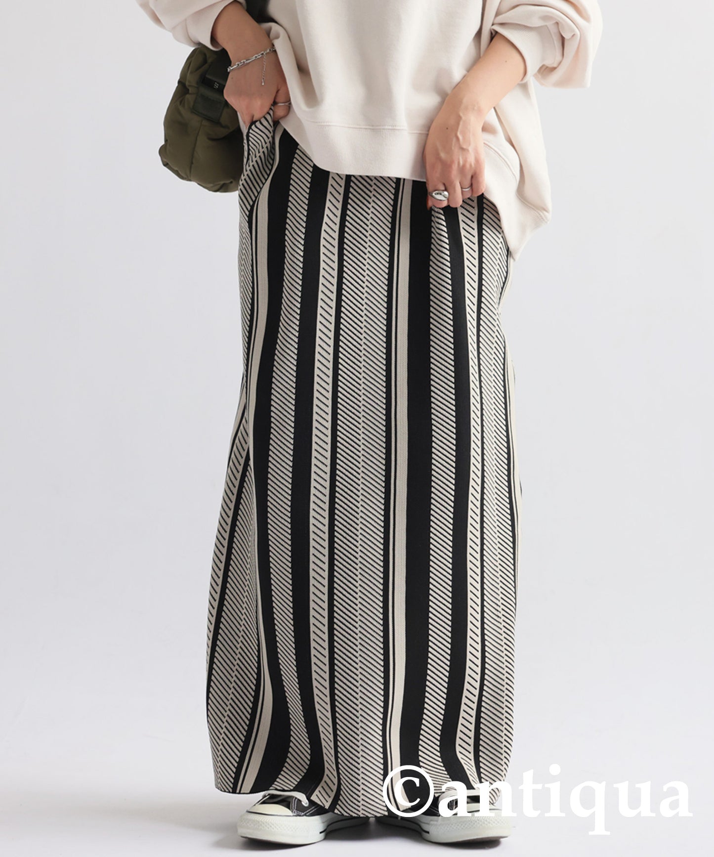 Stripe Knit Skirt Ladies