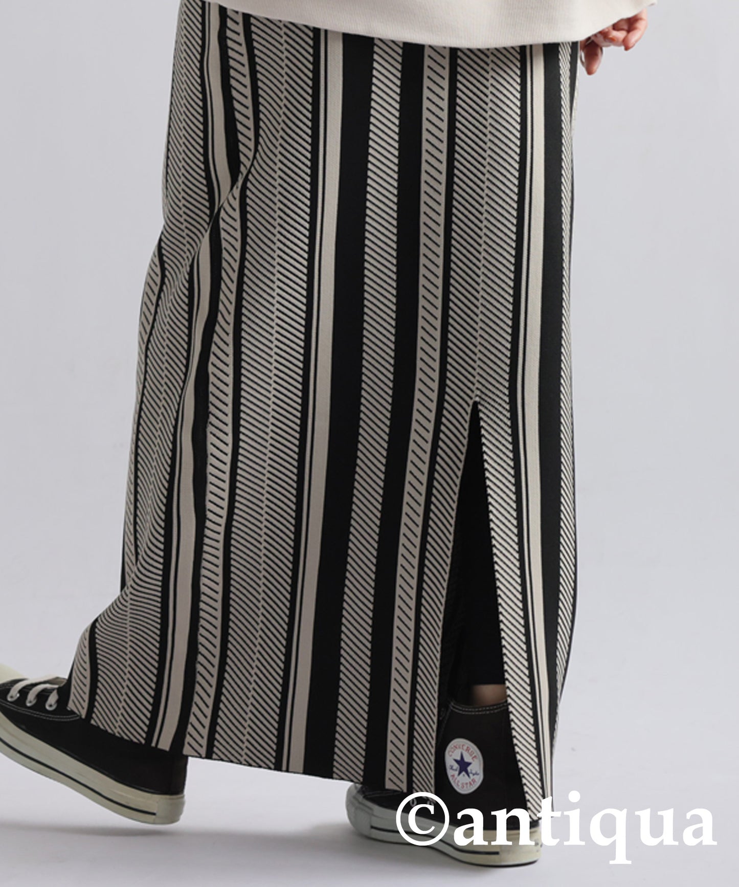 Stripe Knit Skirt Ladies