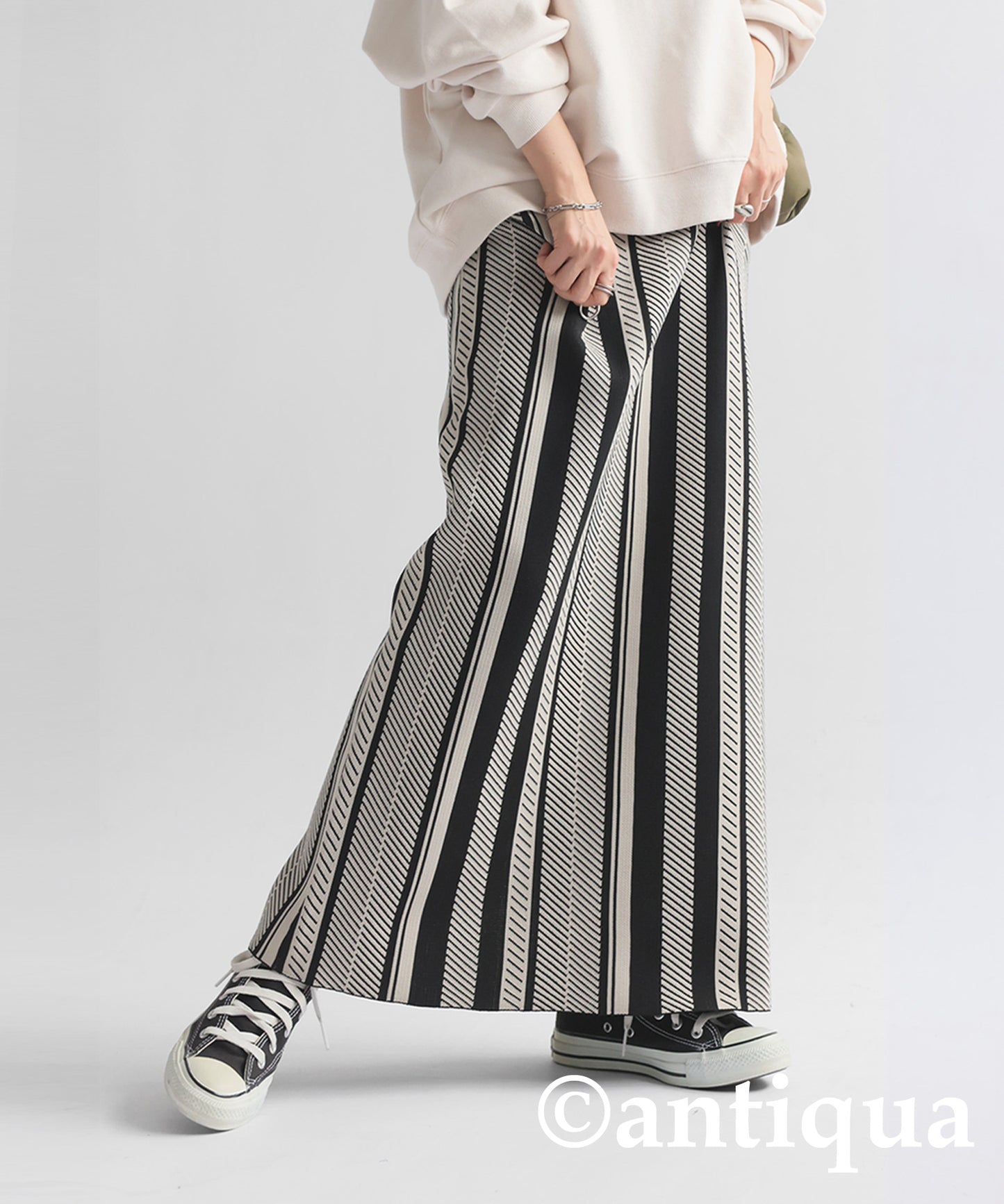 Stripe Knit Skirt Ladies