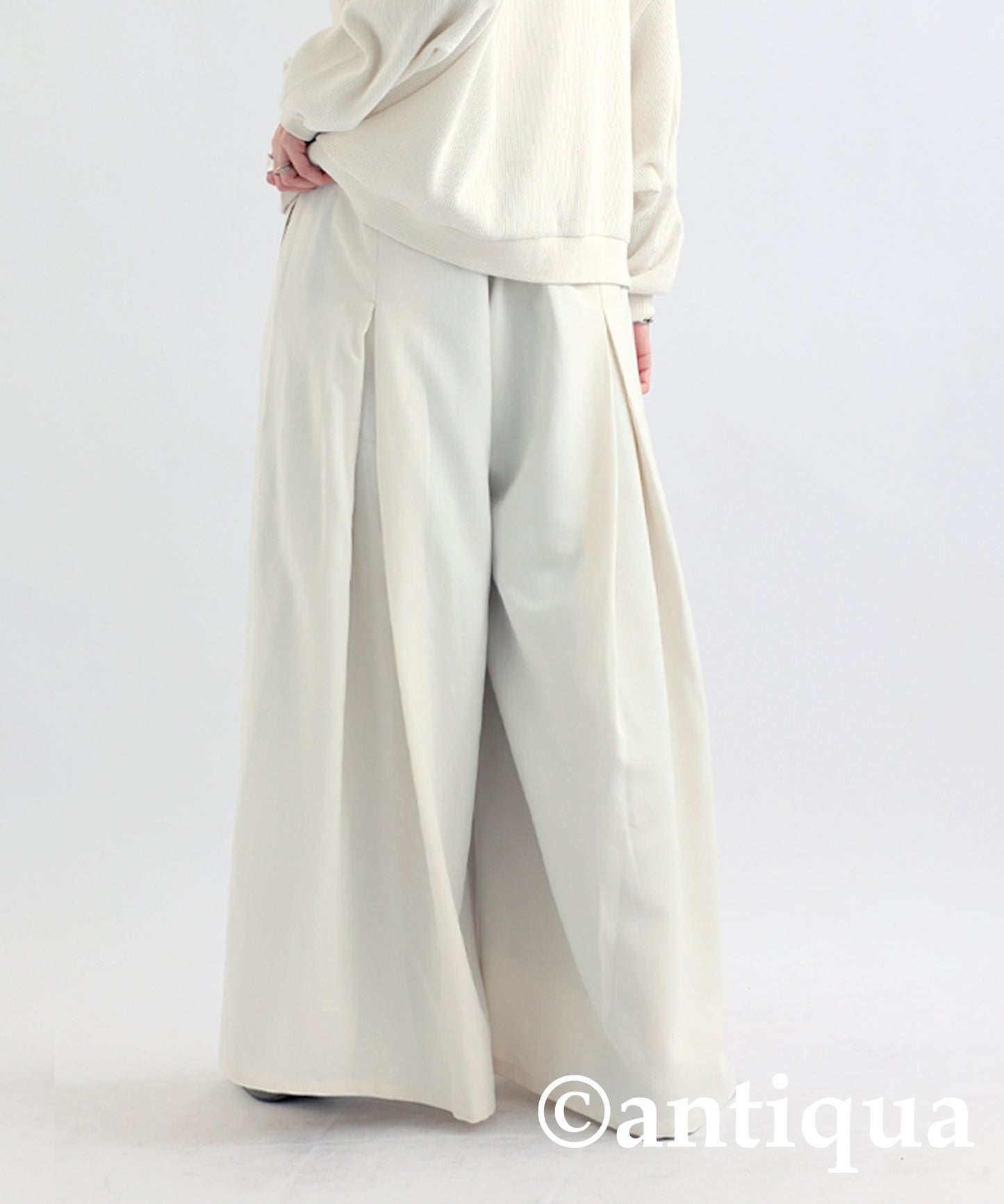 Wide Tuck Pants Ladies