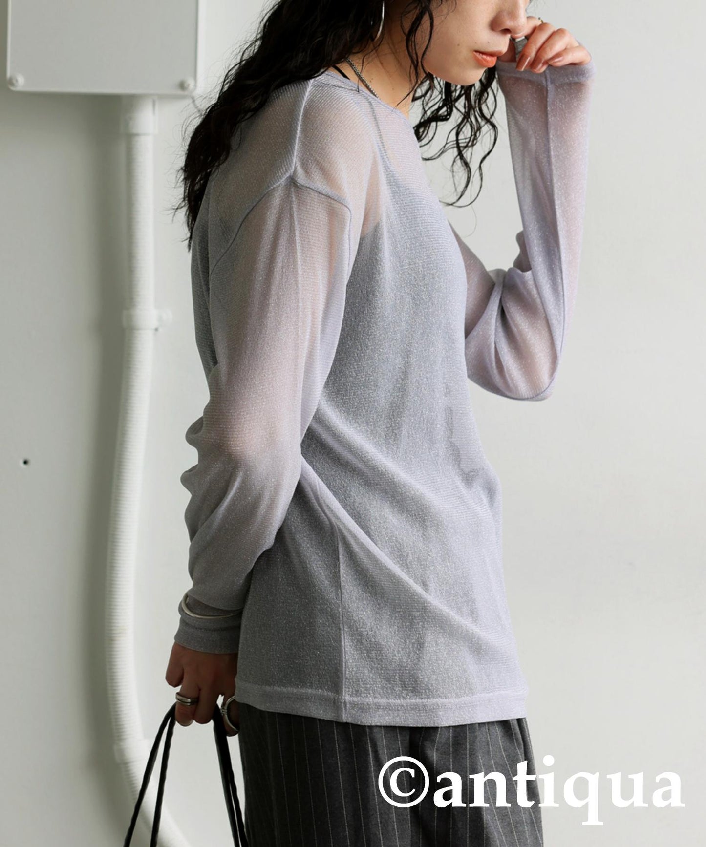 Sheer Glitter Tops Ladies