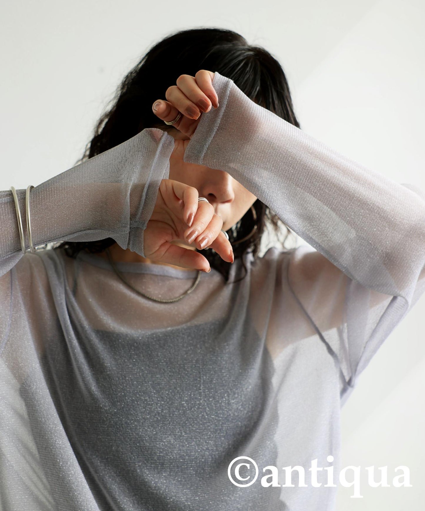 Sheer Glitter Tops Ladies