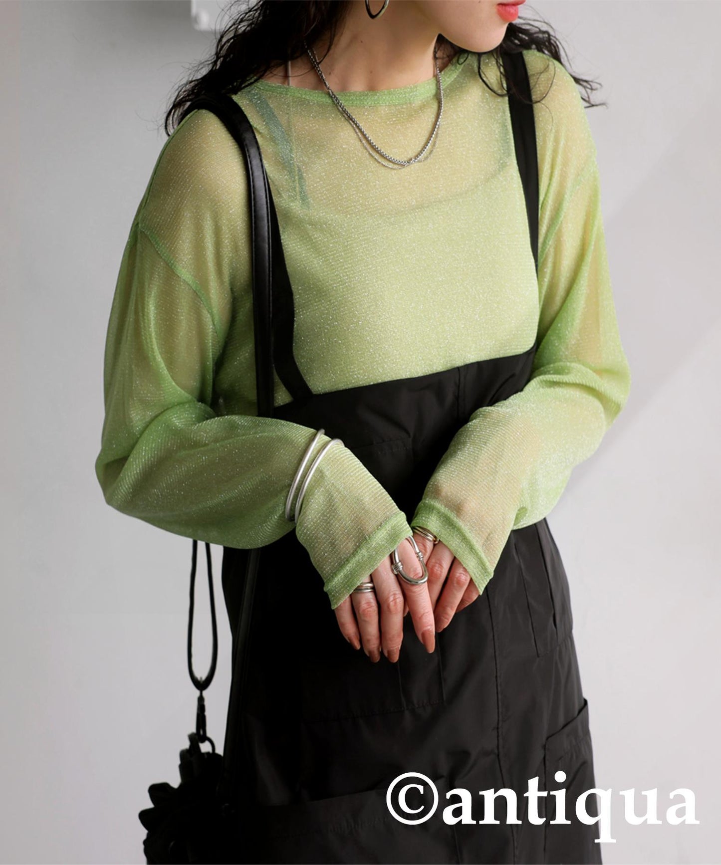 Sheer Glitter Tops Ladies