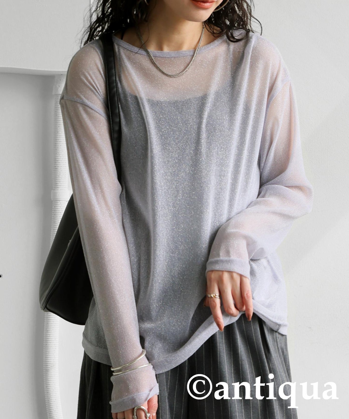 Sheer Glitter Tops Ladies