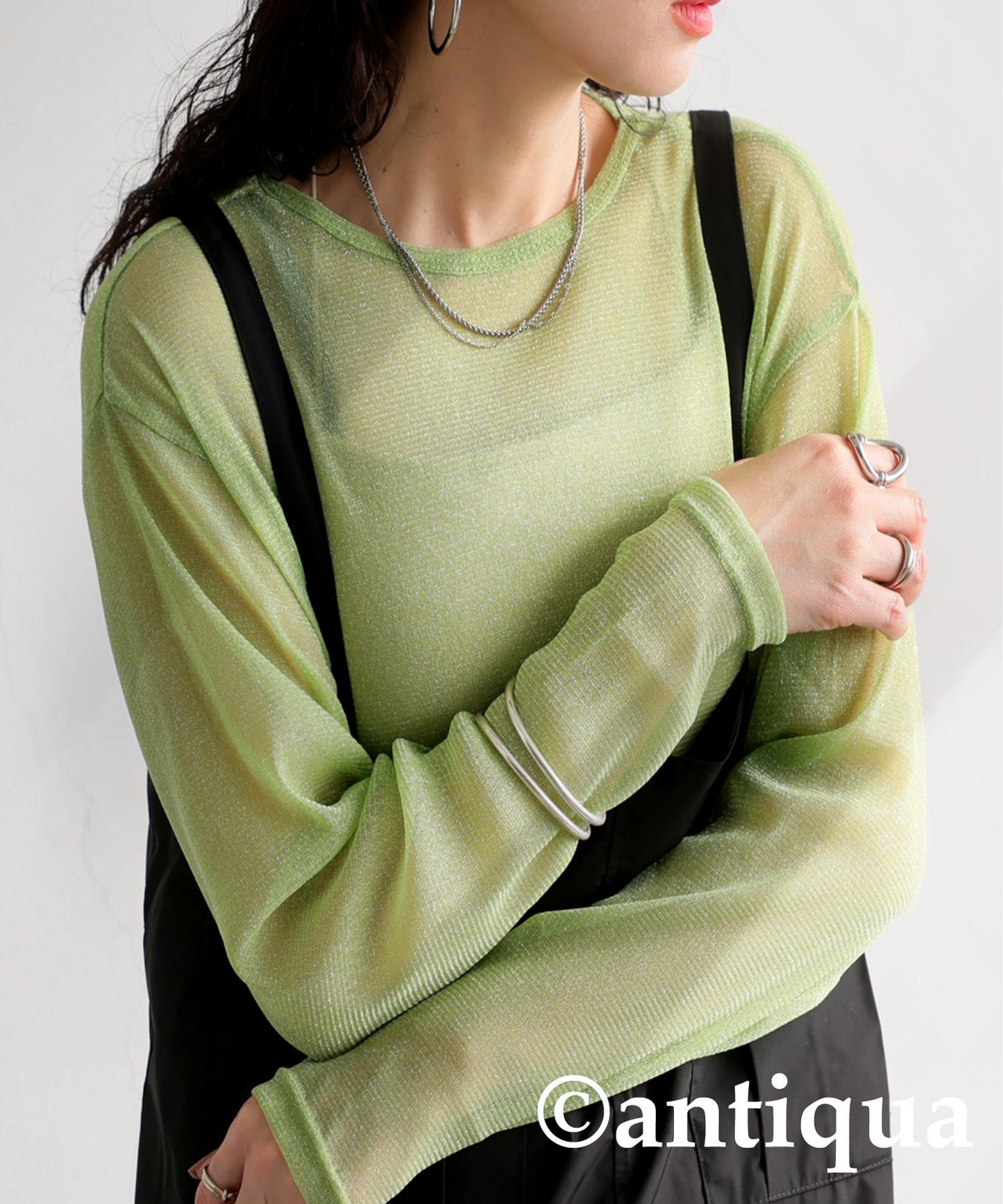 Sheer Glitter Tops Ladies