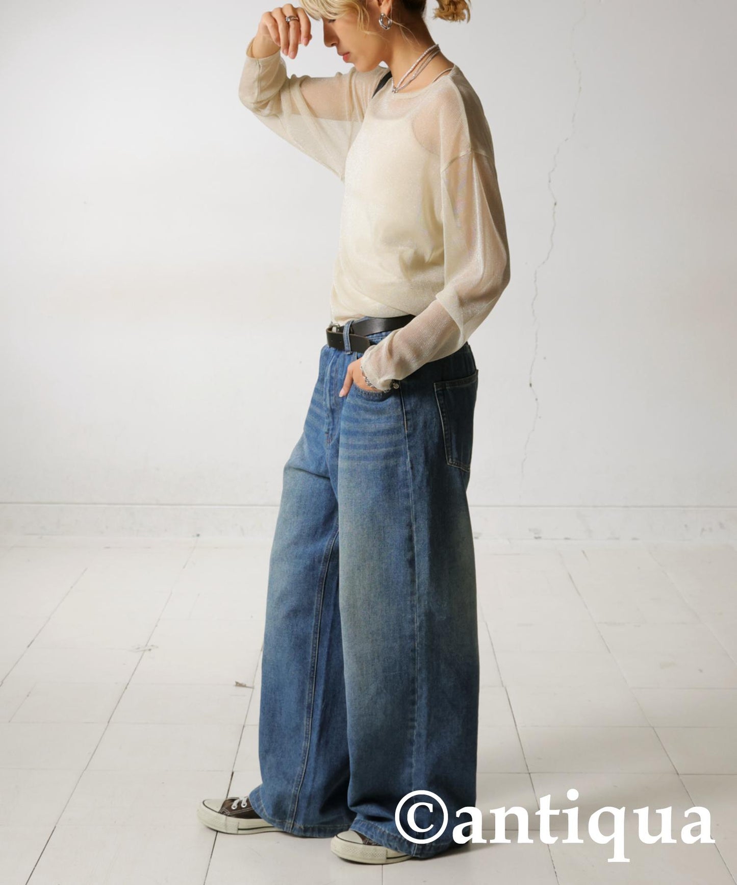 Sheer Glitter Tops Ladies