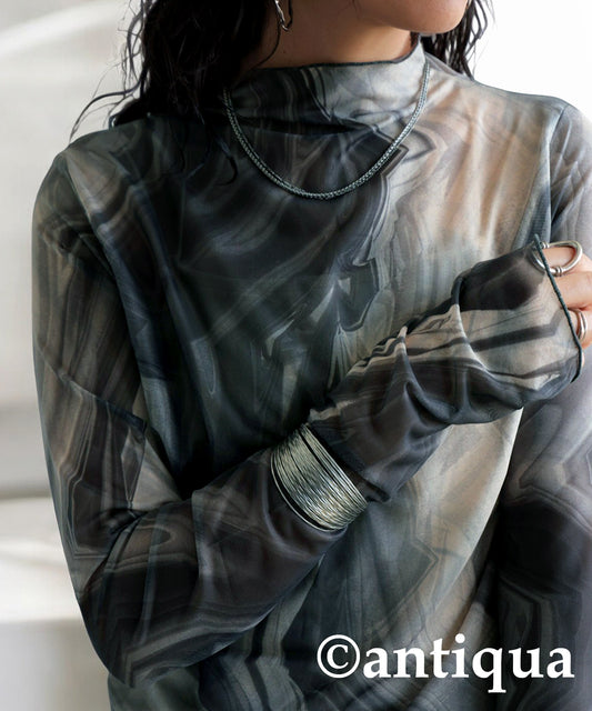 Nuance Pattern Sheer top Ladies