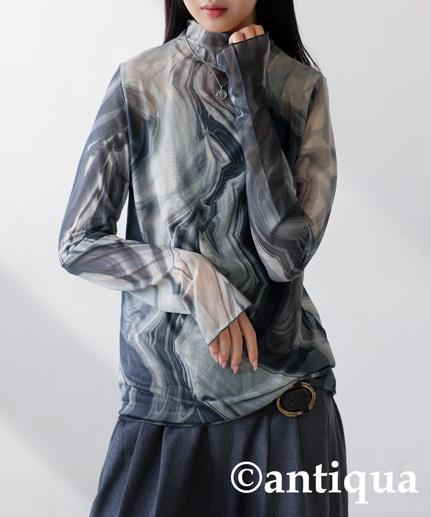 Nuance Pattern Sheer top Ladies