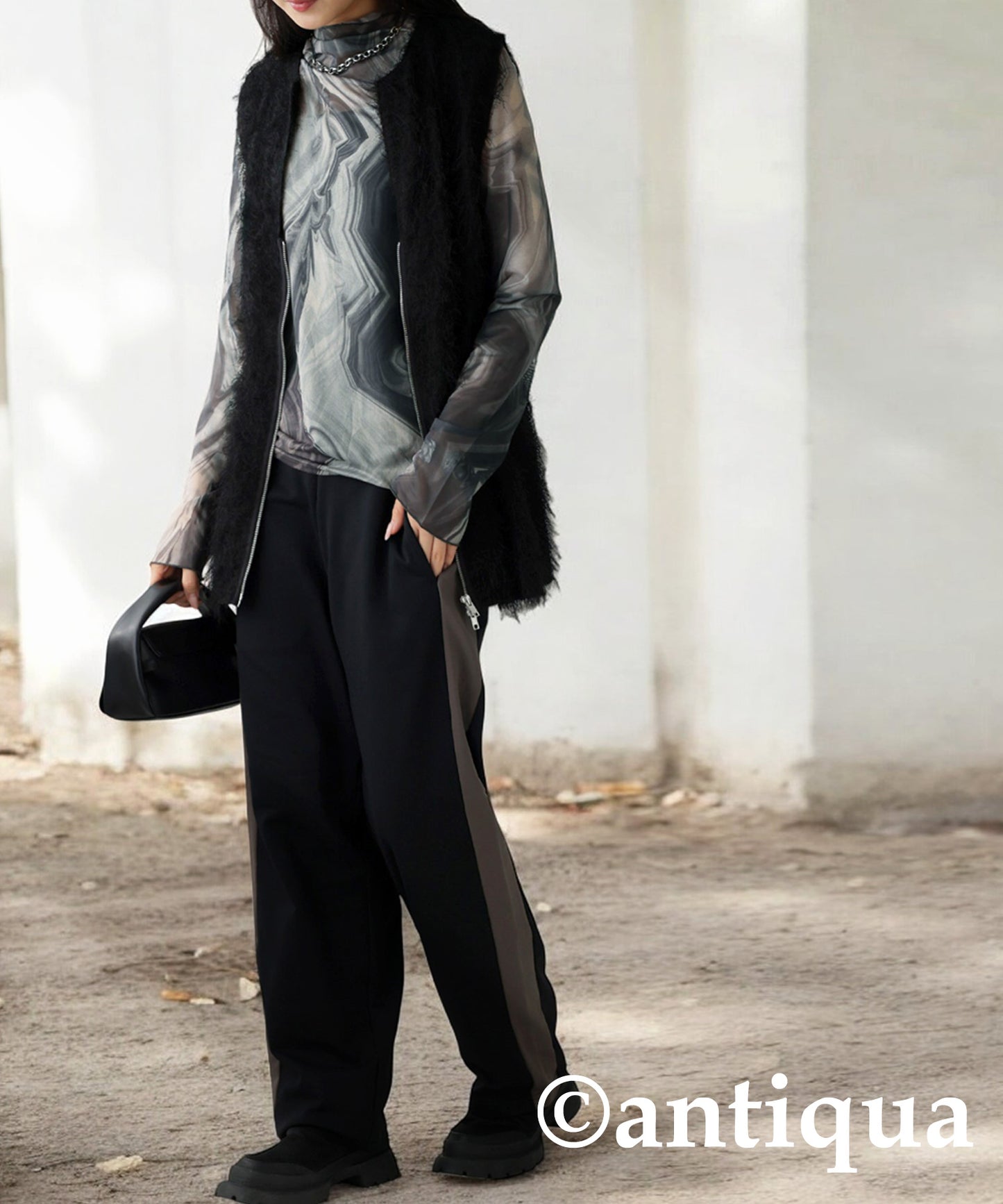 Nuance Pattern Sheer top Ladies