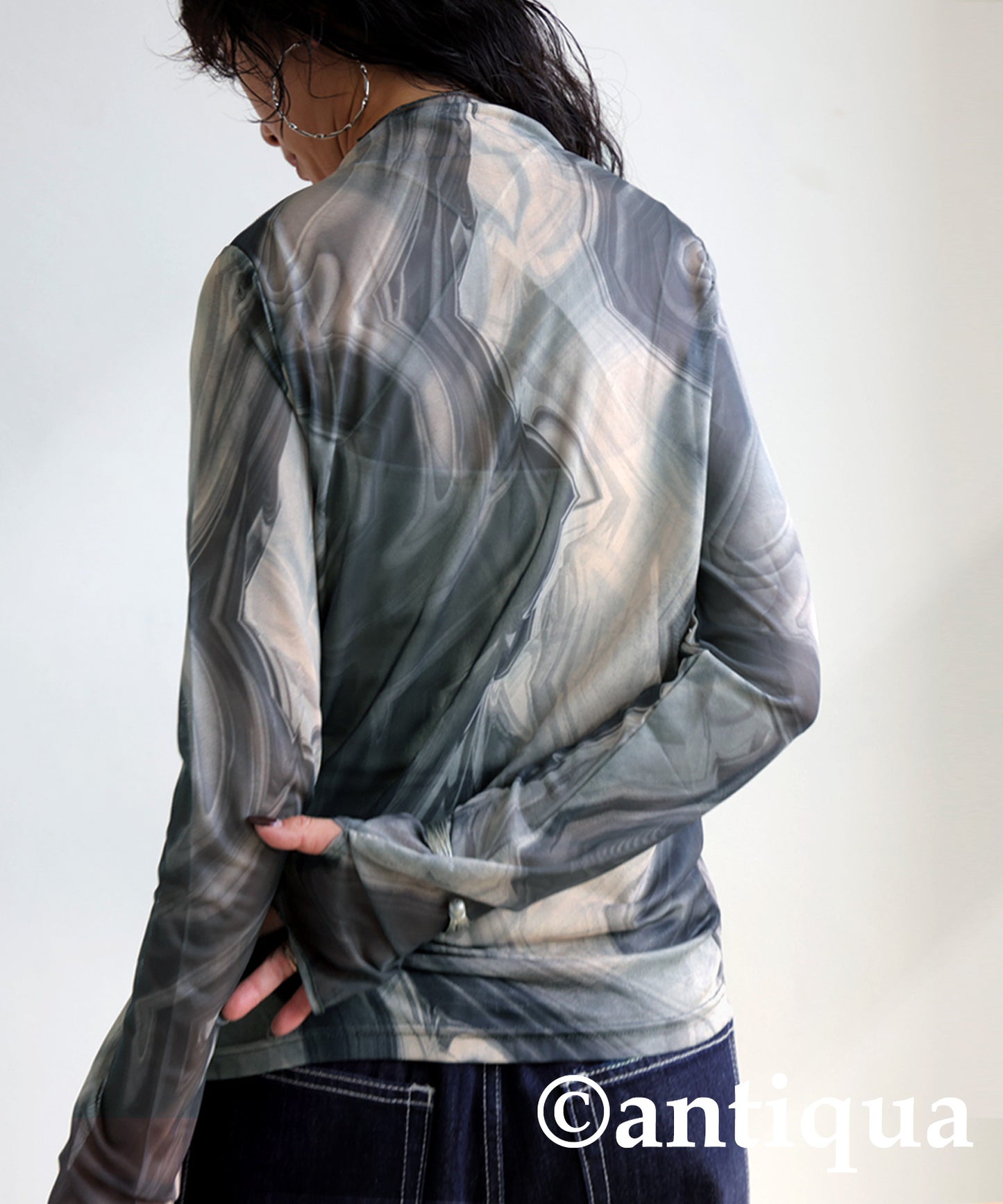 Nuance Pattern Sheer top Ladies