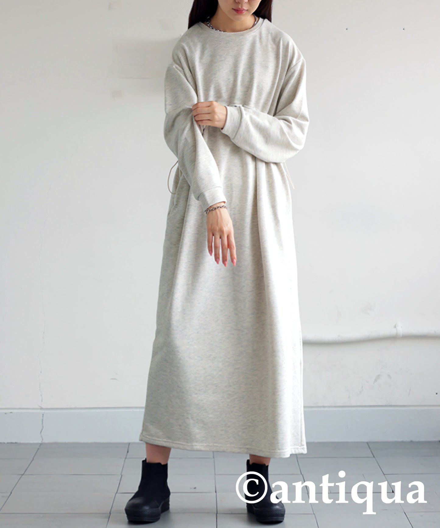 Drawstring Fleece Dress Ladies