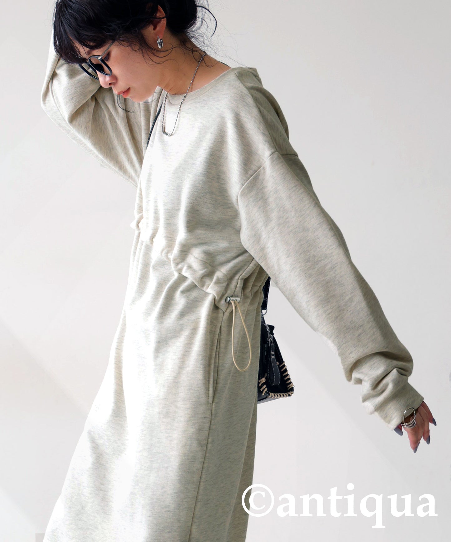 Drawstring Fleece Dress Ladies