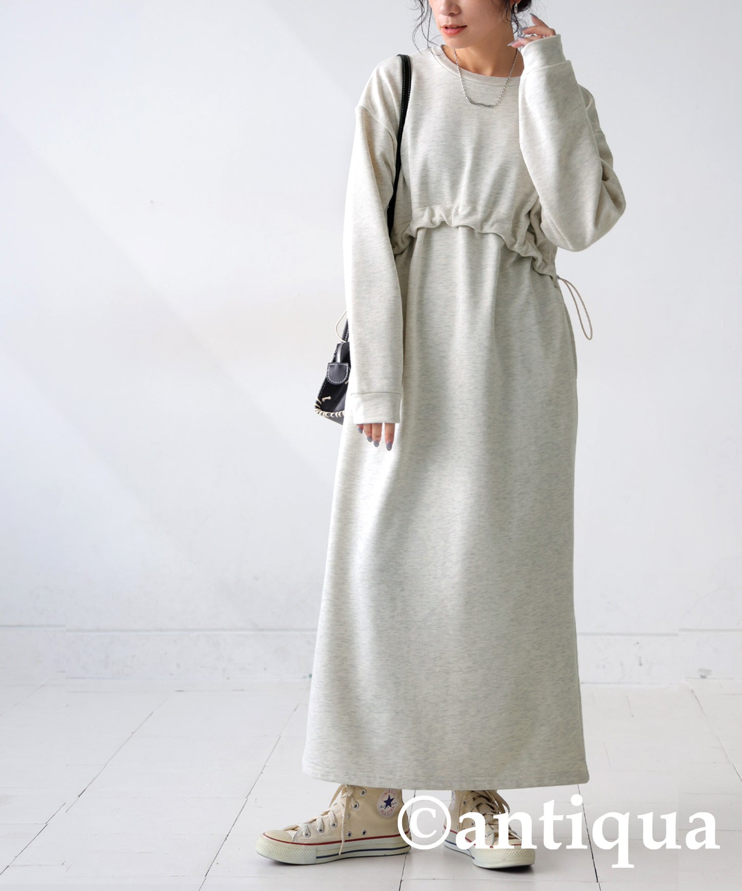 Drawstring Fleece Dress Ladies