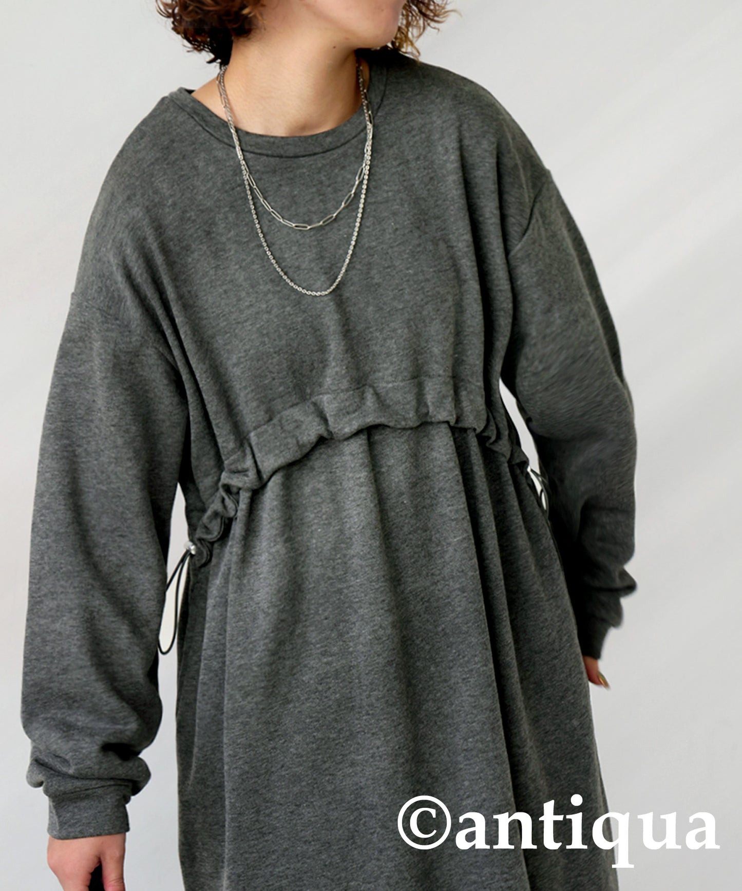 Drawstring Fleece Dress Ladies