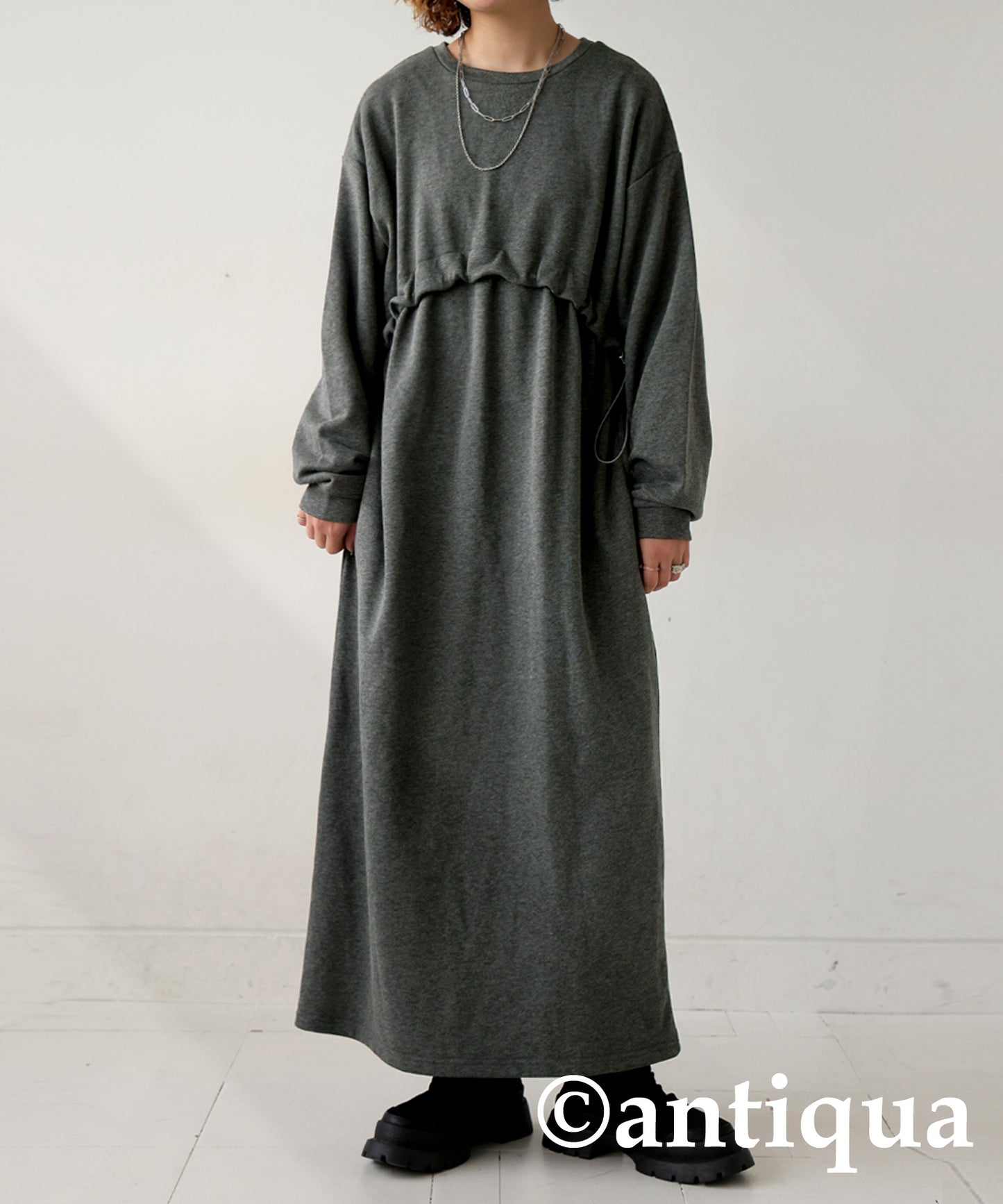 Drawstring Fleece Dress Ladies