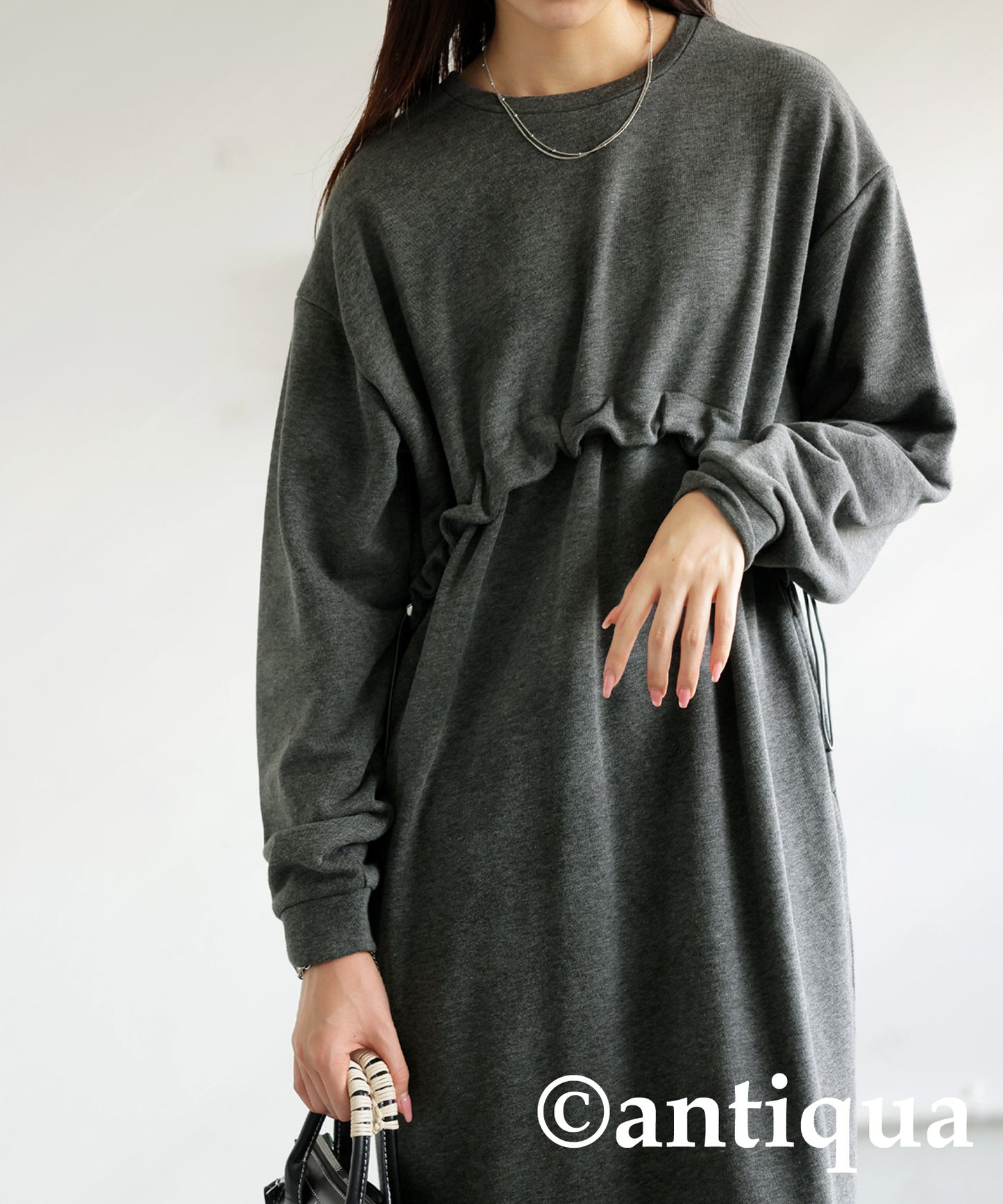 Drawstring Fleece Dress Ladies