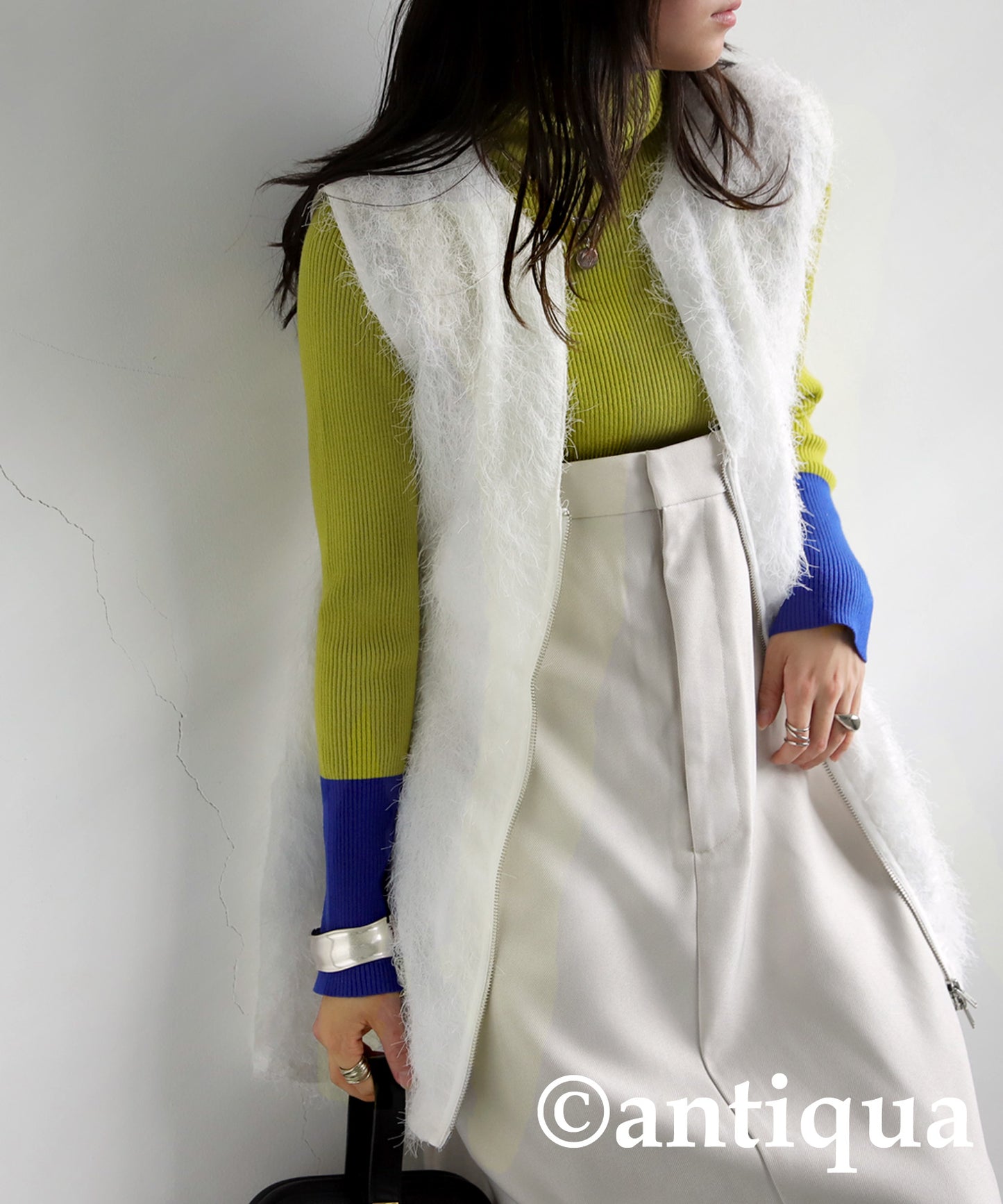 Double Zip Shaggy Vest Ladies