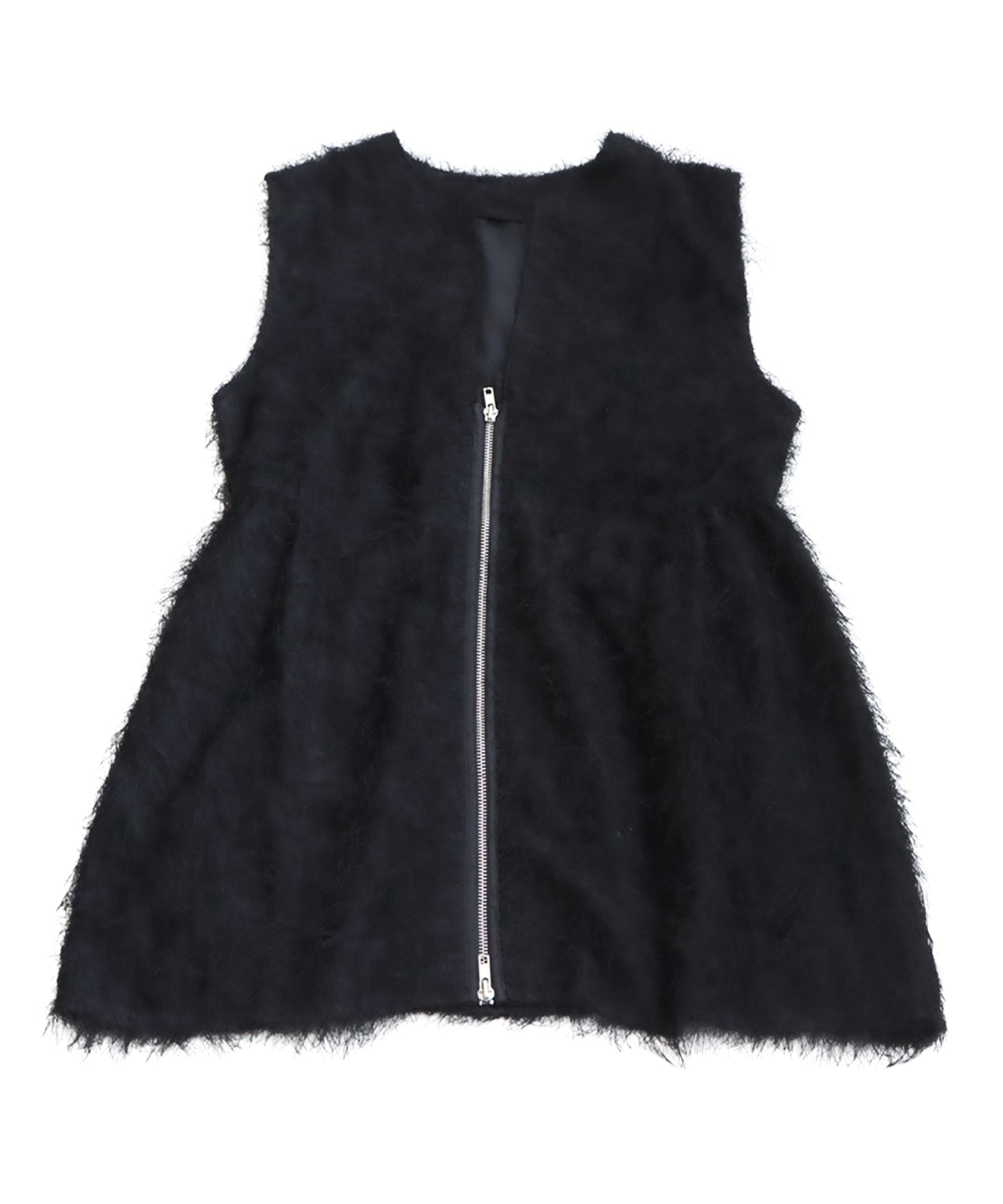 Double Zip Shaggy Vest Ladies