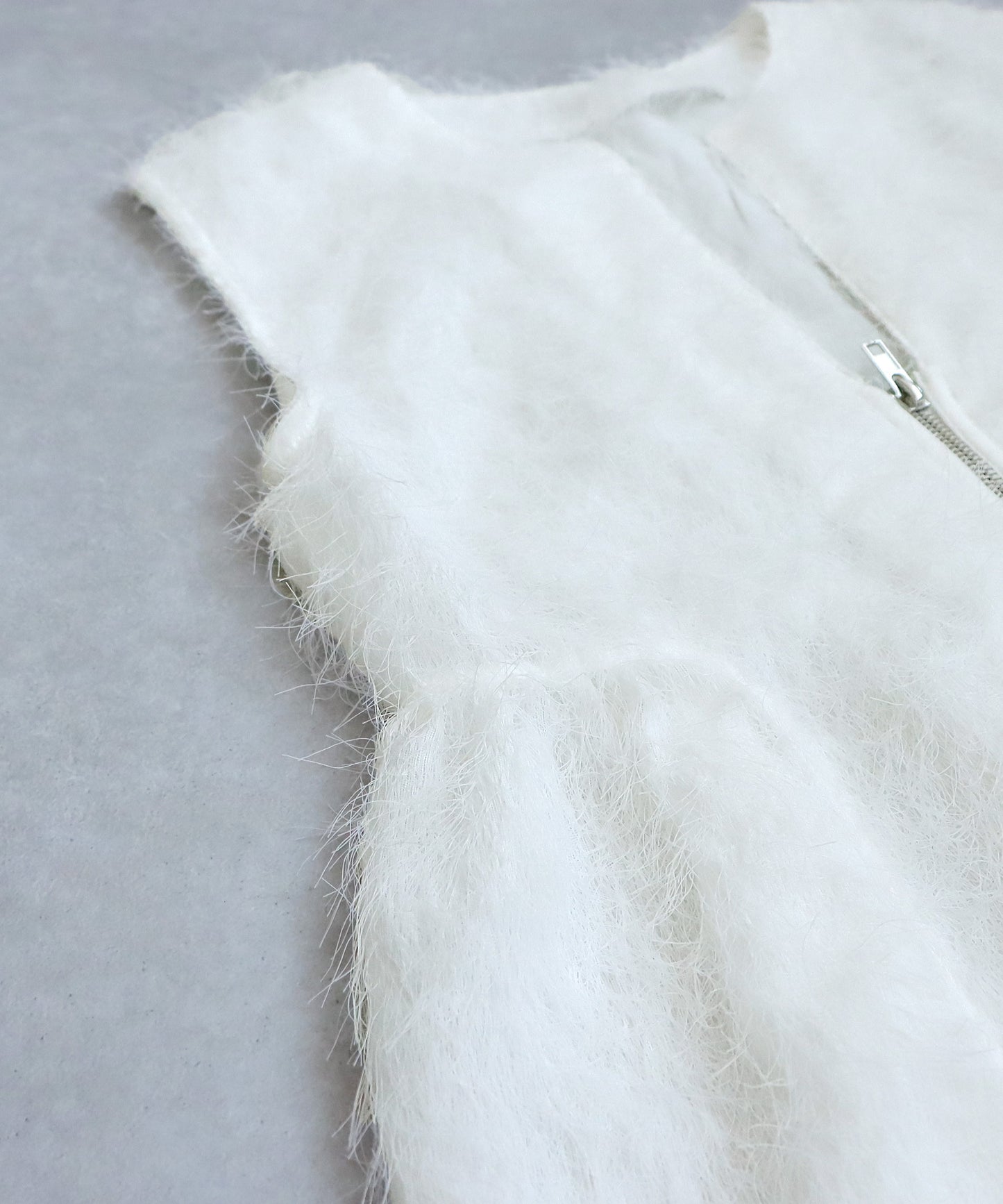 Double Zip Shaggy Vest Ladies