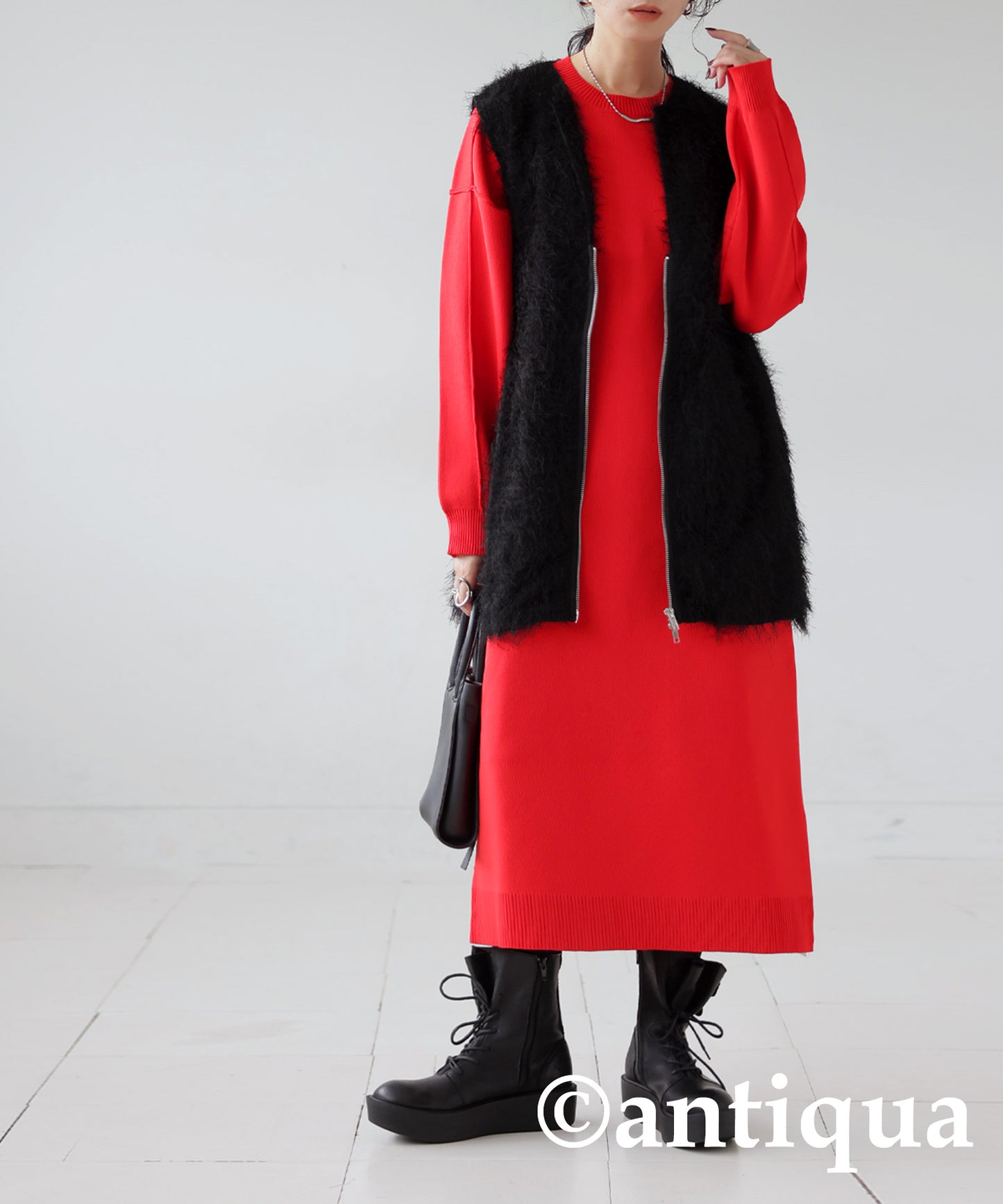 Double Zip Shaggy Vest Ladies