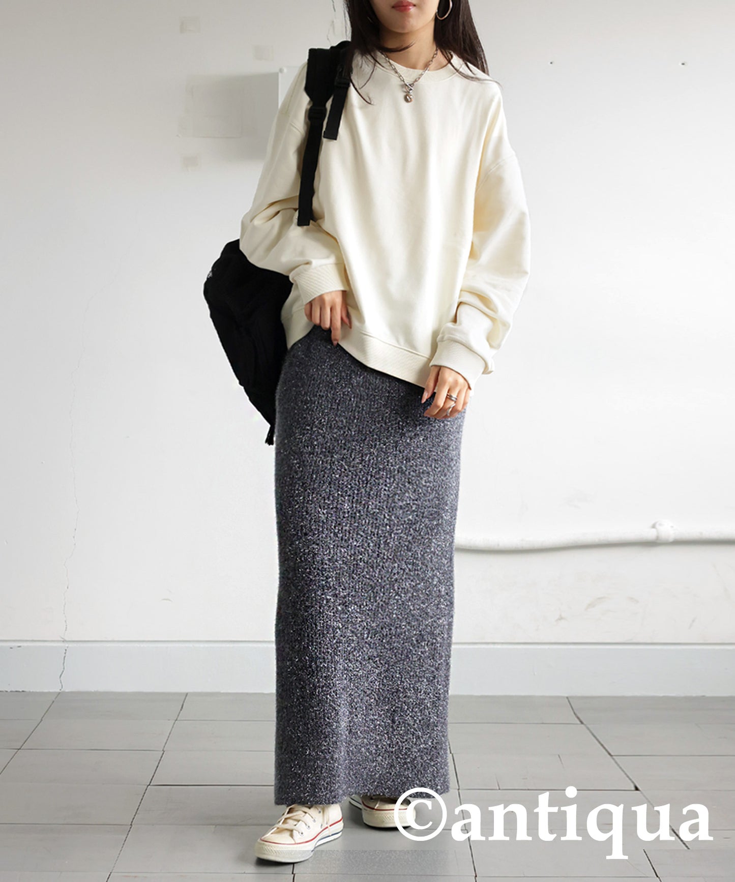 Glass Yarn Knit Skirt Ladies