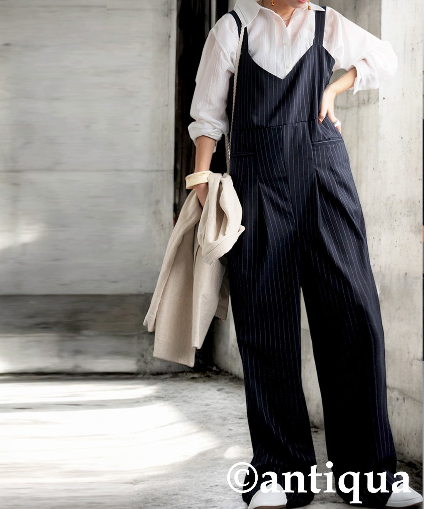 Pinstripe Overalls Ladies