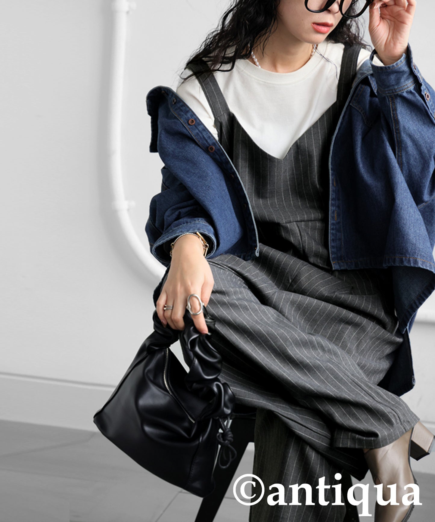 Pinstripe Overalls Ladies