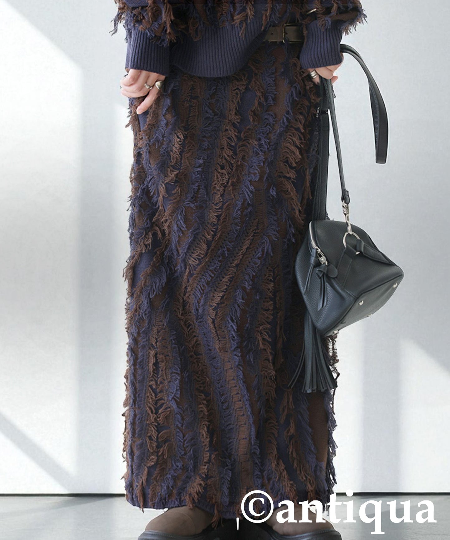 Fringe Knit Skirt Ladies