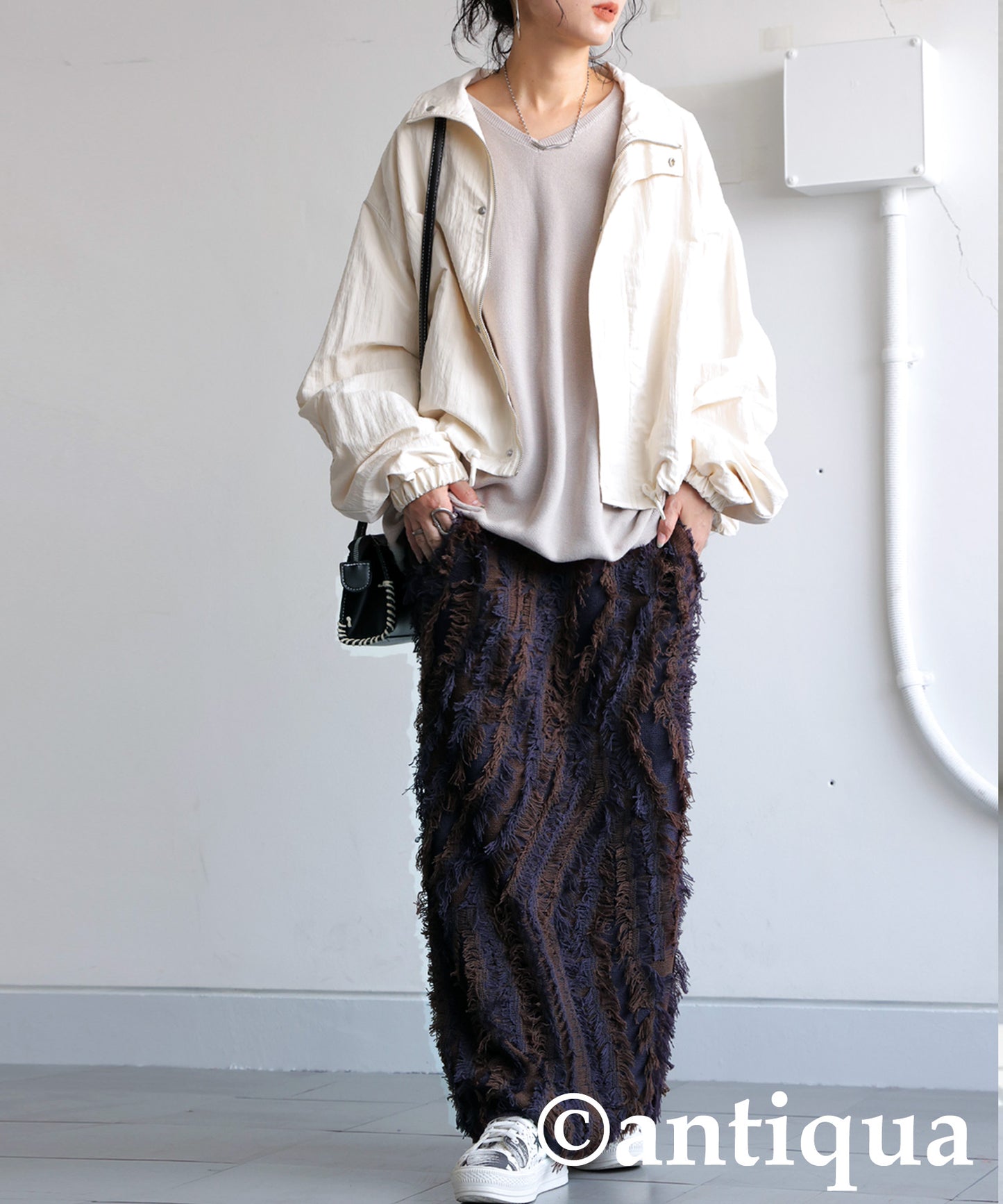 Fringe Knit Skirt Ladies